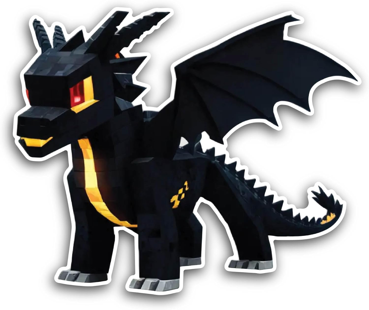 2 (Pieces) 3" and 5" Black Dragon Sticker, Waterproof Vinyl Decals for Many Purpose Like Cars, Trucks, Laptops, Phones, Windows and More