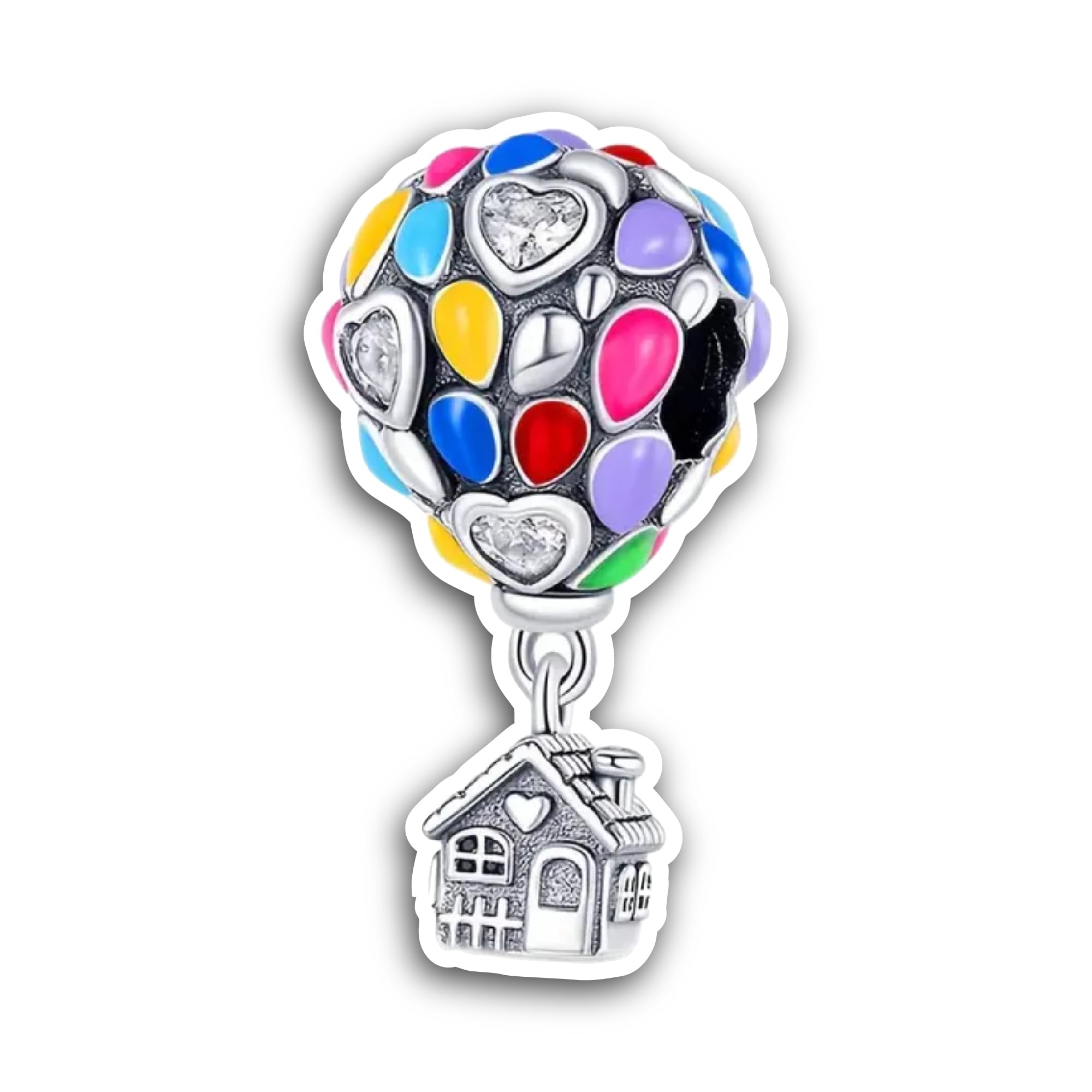 2 (Pieces) 3" and 5" Silver House Pendant Sticker, Waterproof Vinyl Decals for Many Purpose Like Car