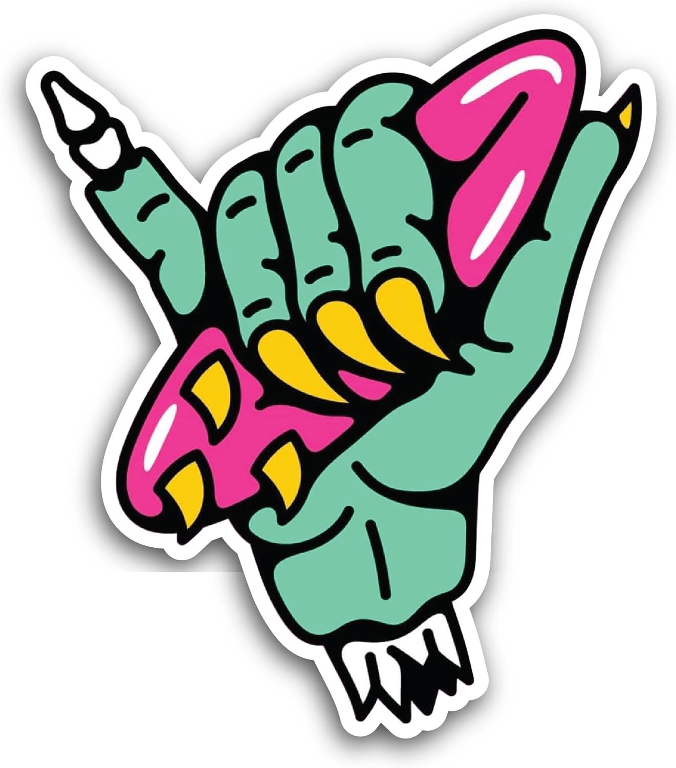 2 (Pieces) 3" and 5" Zombie Hand Sticker, Waterproof Vinyl Decals for Many Purpose Like Cars, Trucks, Laptops, Phones, Windows and More