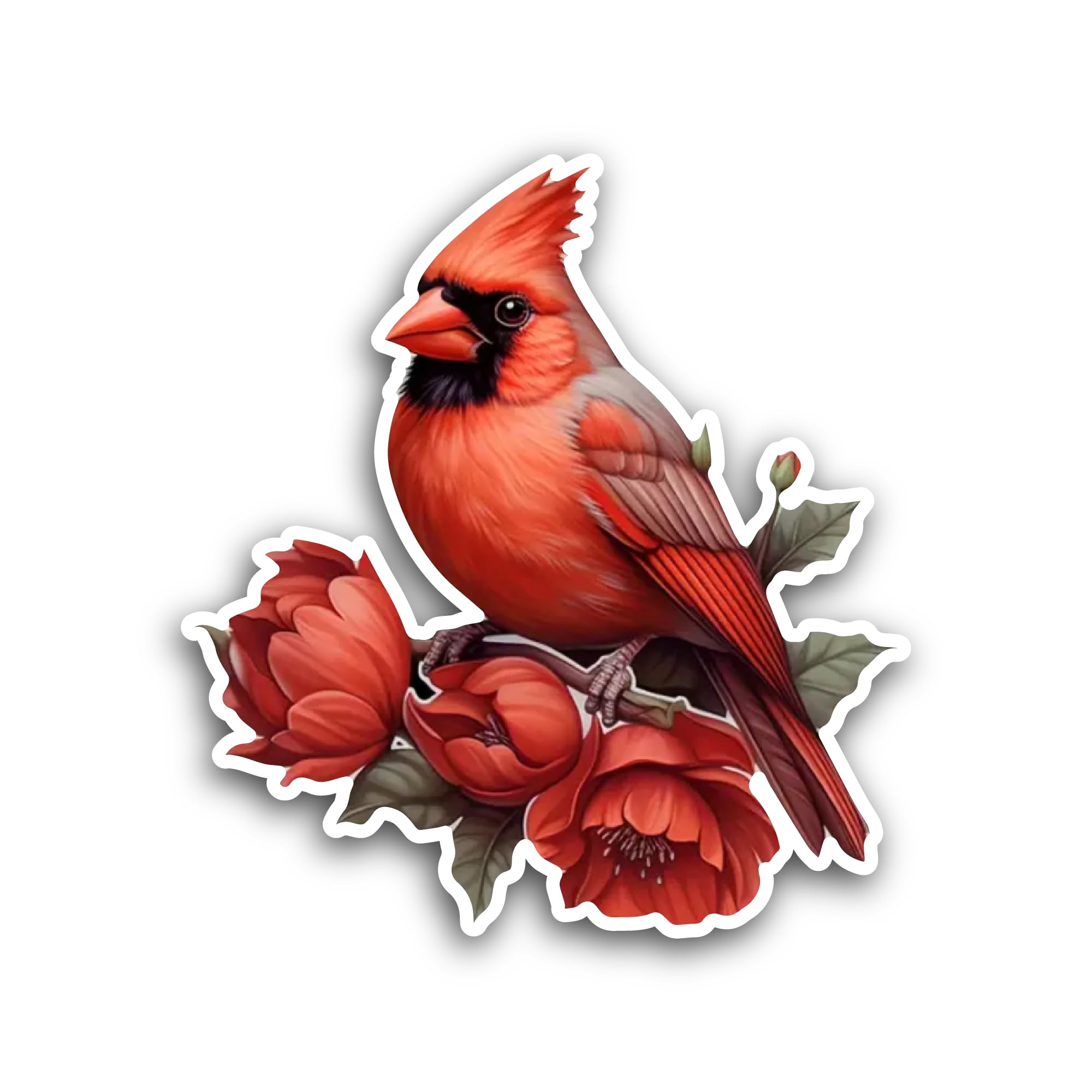 2 (Pieces) 3" and 5" Red Bird Sticker, Waterproof Vinyl Decals for Many Purpose Like Cars, Trucks, L