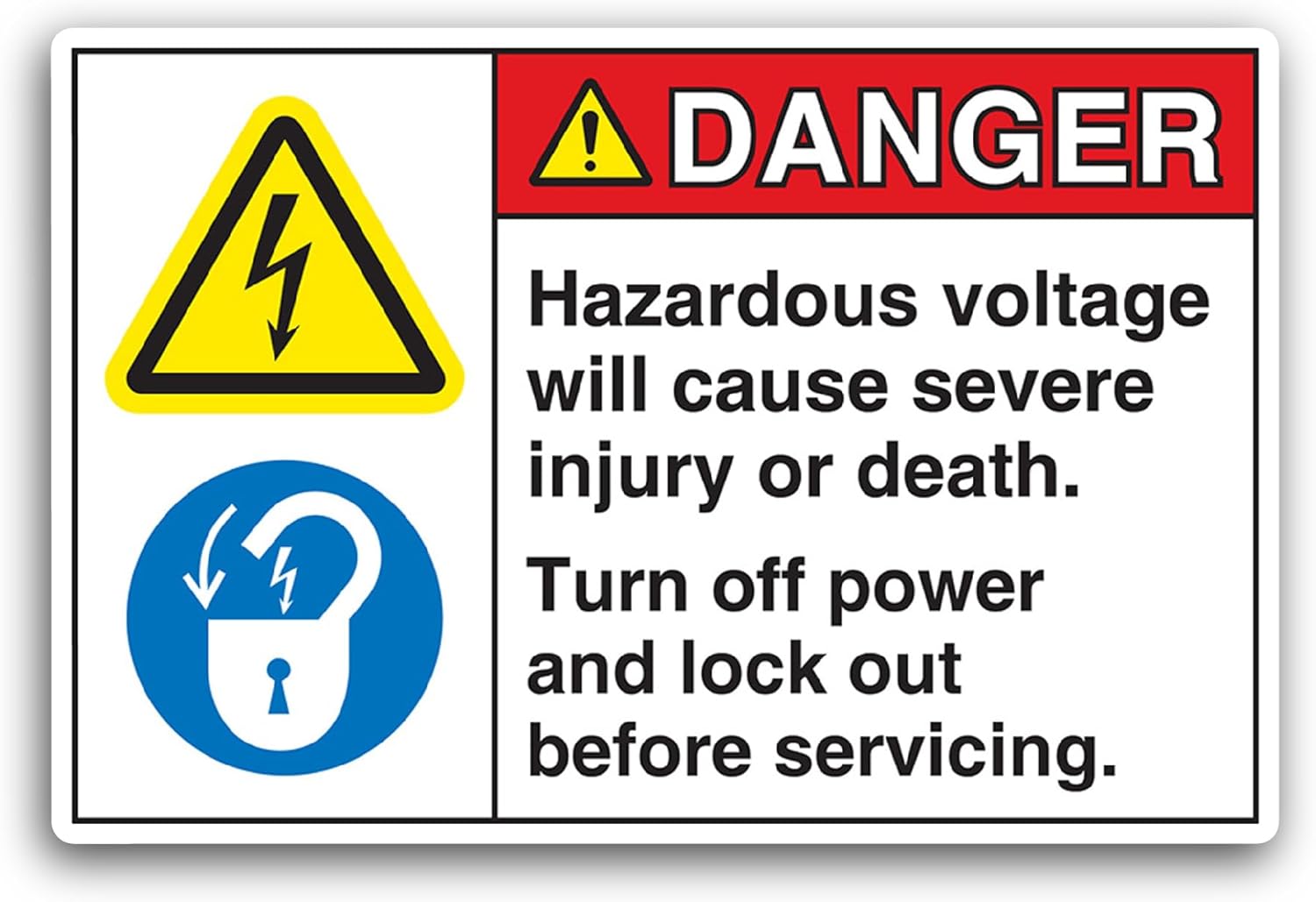 2 (Pieces) 3" and 5" Hazardous Voltage Sticker, Waterproof Vinyl Decals for Many Purpose Like Cars, Trucks, Laptops, Phones, Windows and More