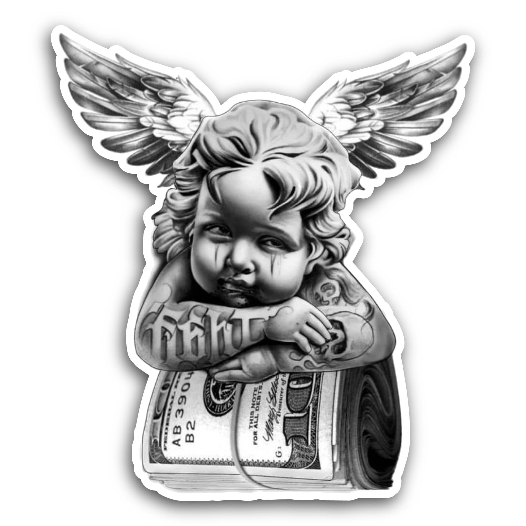 2 (Pieces) 2" and 3" Grumpy Puppy Head Logo Sticker, Waterproof Vinyl Decals for Many Purpose Like C