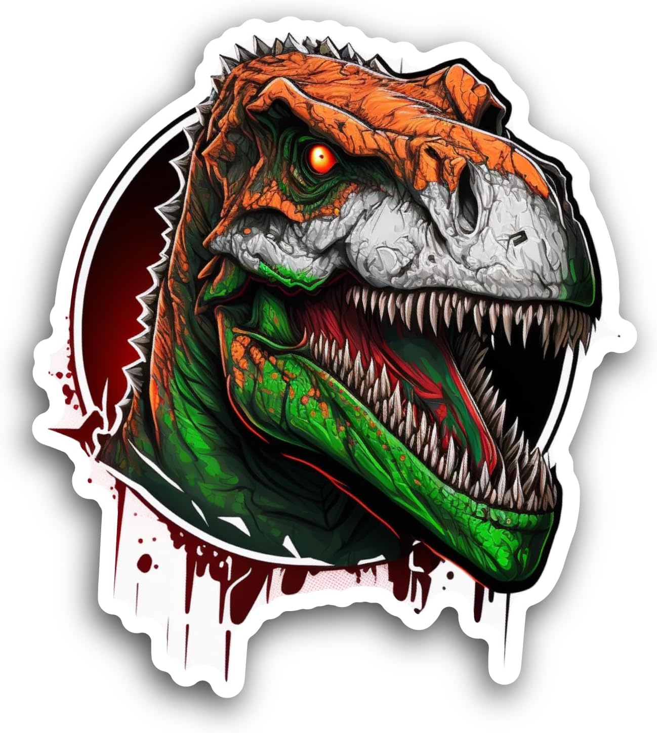 2 (Pieces) 3" and 5" Dinosaur Head Sticker, Waterproof Vinyl Decals for Many Purpose Like Cars, Trucks, Laptops, Phones, Windows and More