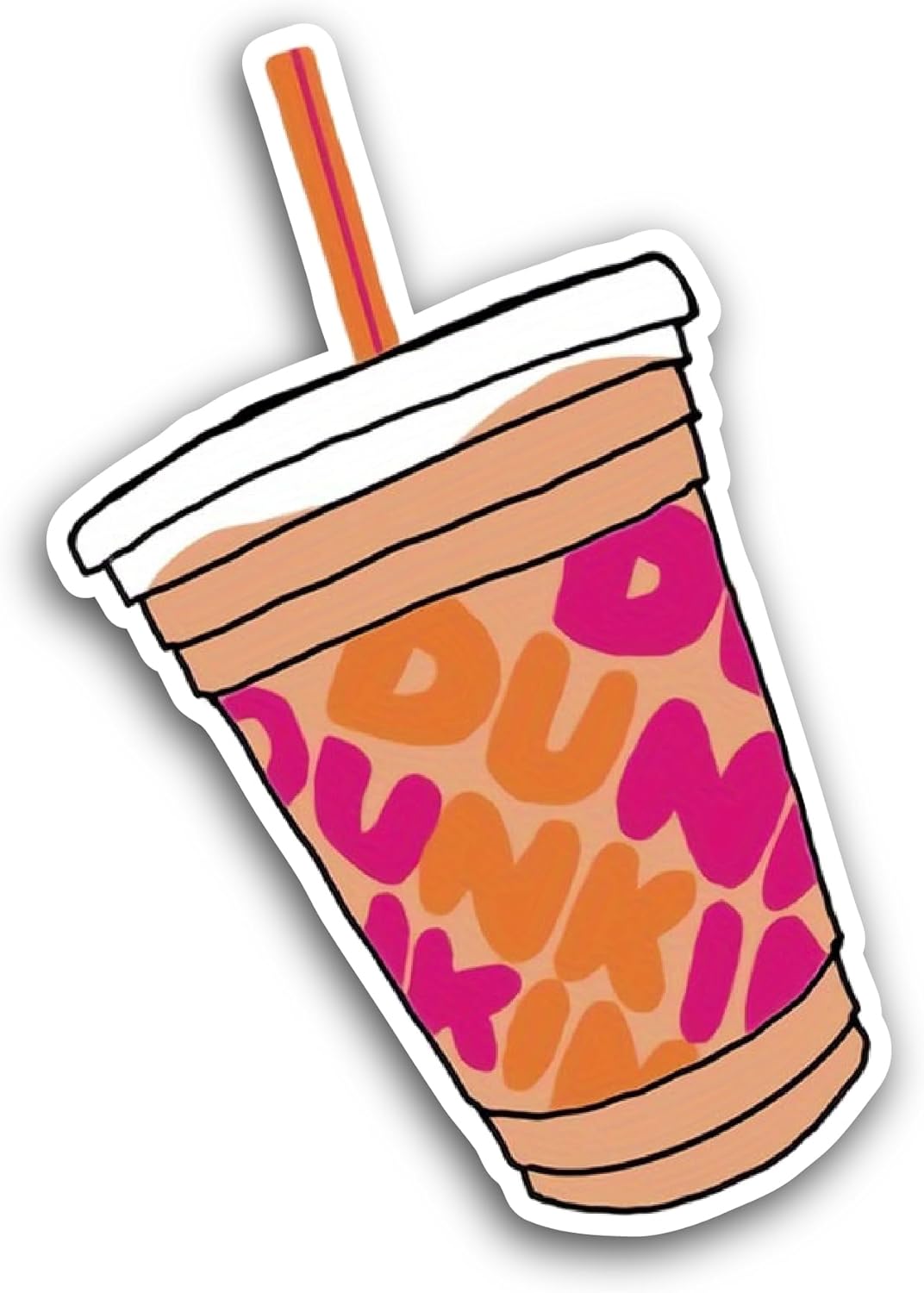 2 (Pieces) 3" and 5" Dunkin Sticker, Waterproof Vinyl Decals for Many Purpose Like Cars, Trucks, Laptops, Phones, Windows and More