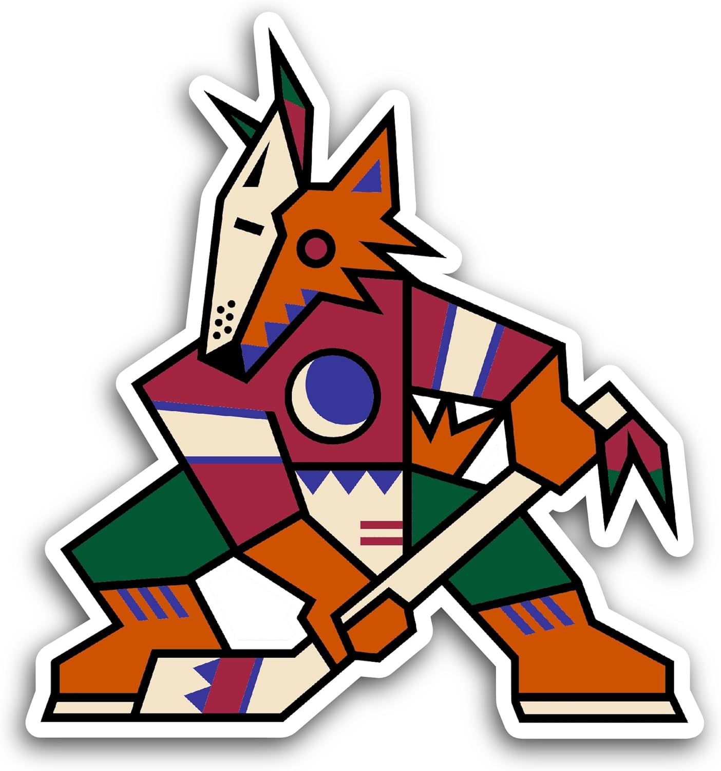 2 (Pieces) 3" and 5" Ariz0na Coyotes Sticker, Waterproof Vinyl Decals for Many Purpose Like Cars, Trucks, Laptops, Phones, Windows and More