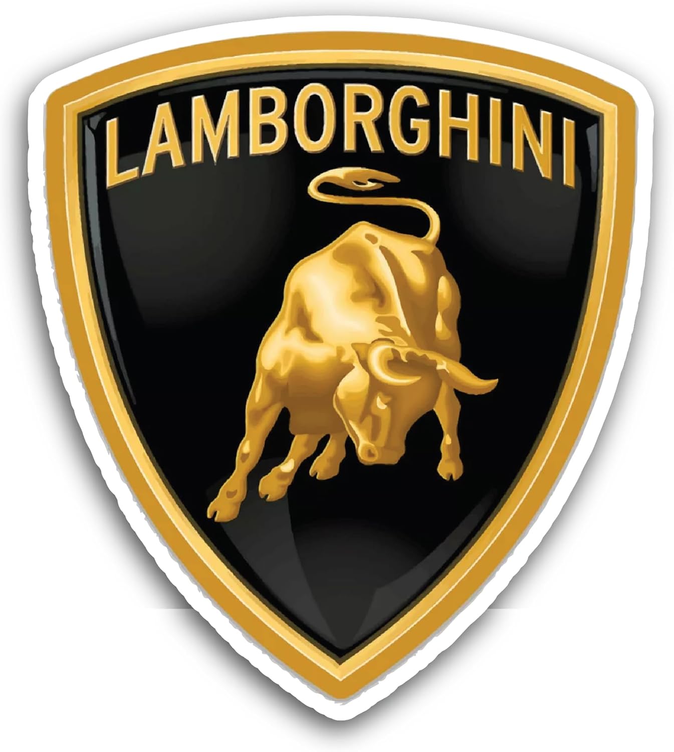 2 (Pieces) 3" and 5" L A M B O R G H I N I Sticker, Waterproof Vinyl Decals for Many Purpose Like Cars, Trucks, Laptops, Phones, Windows and More
