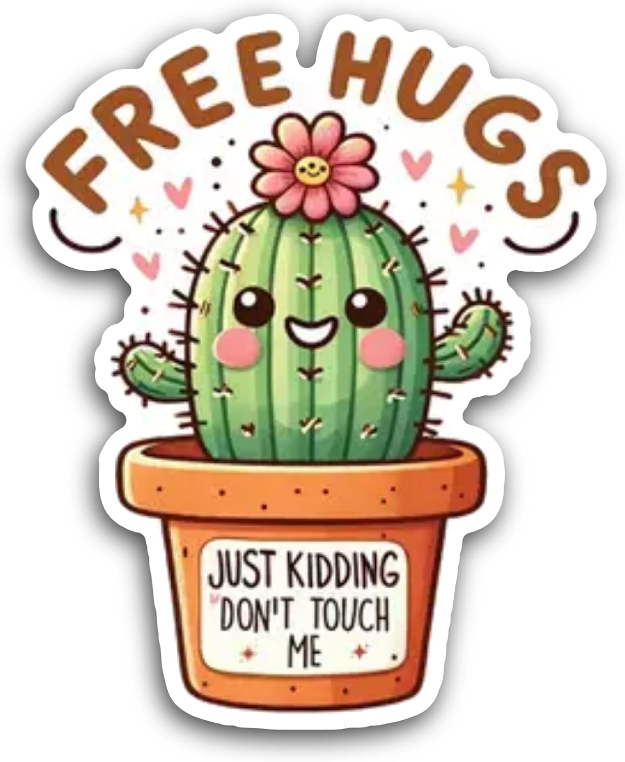 2 (Pieces) 3" and 5" Free Hugs Sticker, Waterproof Vinyl Decals for Many Purpose Like Cars, Trucks, Laptops, Phones, Windows and More