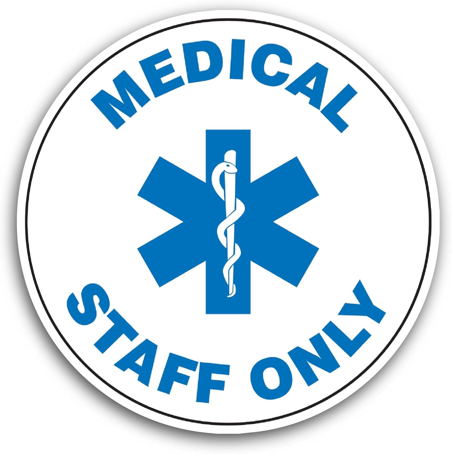 2 (Pieces) 3" and 5" Medical Staff Only Sticker, Waterproof Vinyl Decals for Many Purpose Like Cars, Trucks, Laptops, Phones, Windows and More