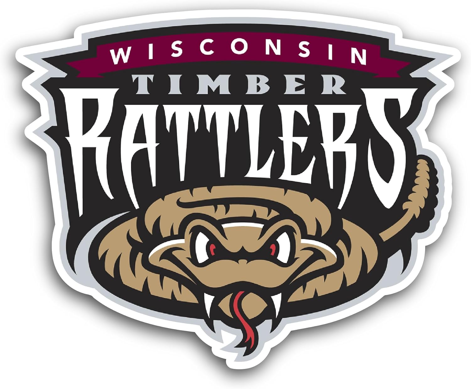 2 (Pieces) 3" and 5" W1scons1n Timber Logo Sticker, Waterproof Vinyl Decals for Many Purpose Like Cars, Trucks, Laptops, Phones, Windows and More