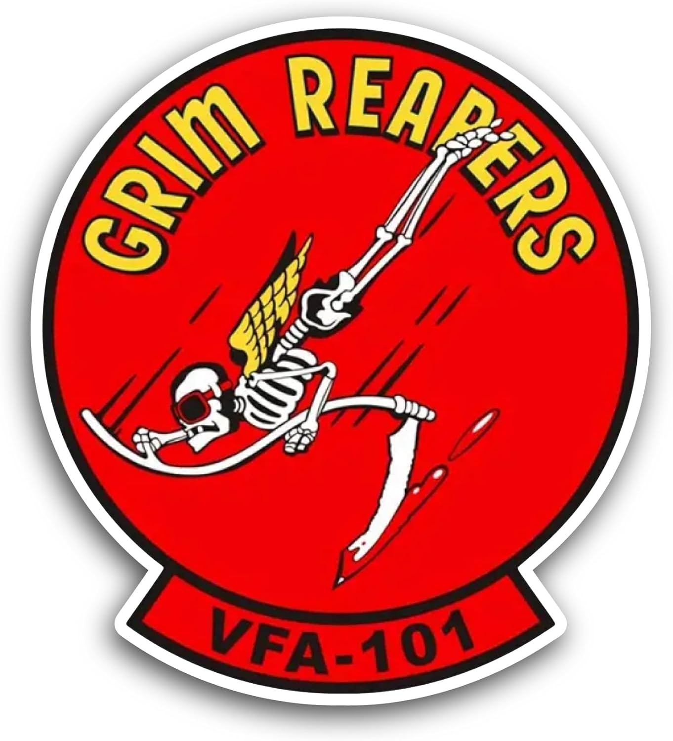 2 (Pieces) 3" and 5" VF-101 Grim Reapers Sticker, Waterproof Vinyl Decals for Many Purpose Like Cars, Trucks, Laptops, Phones, Windows and More