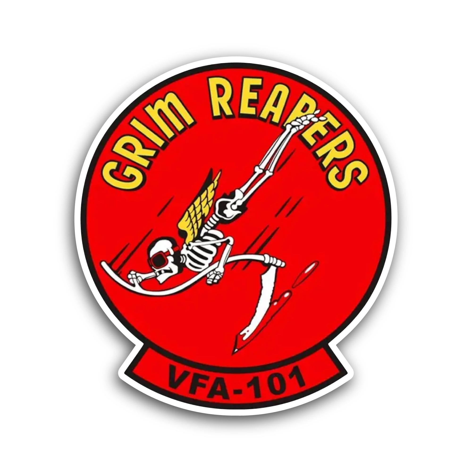 2 (Pieces) 3" and 5" VF-101 Grim Reapers Sticker, Waterproof Vinyl Decals for Many Purpose Like Cars