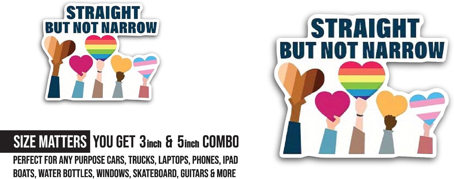 2 (Pieces) 3" and 5" Straight Sticker, Waterproof Vinyl Decals for Many Purpose Like Cars, Trucks, Laptops, Phones, Windows and More