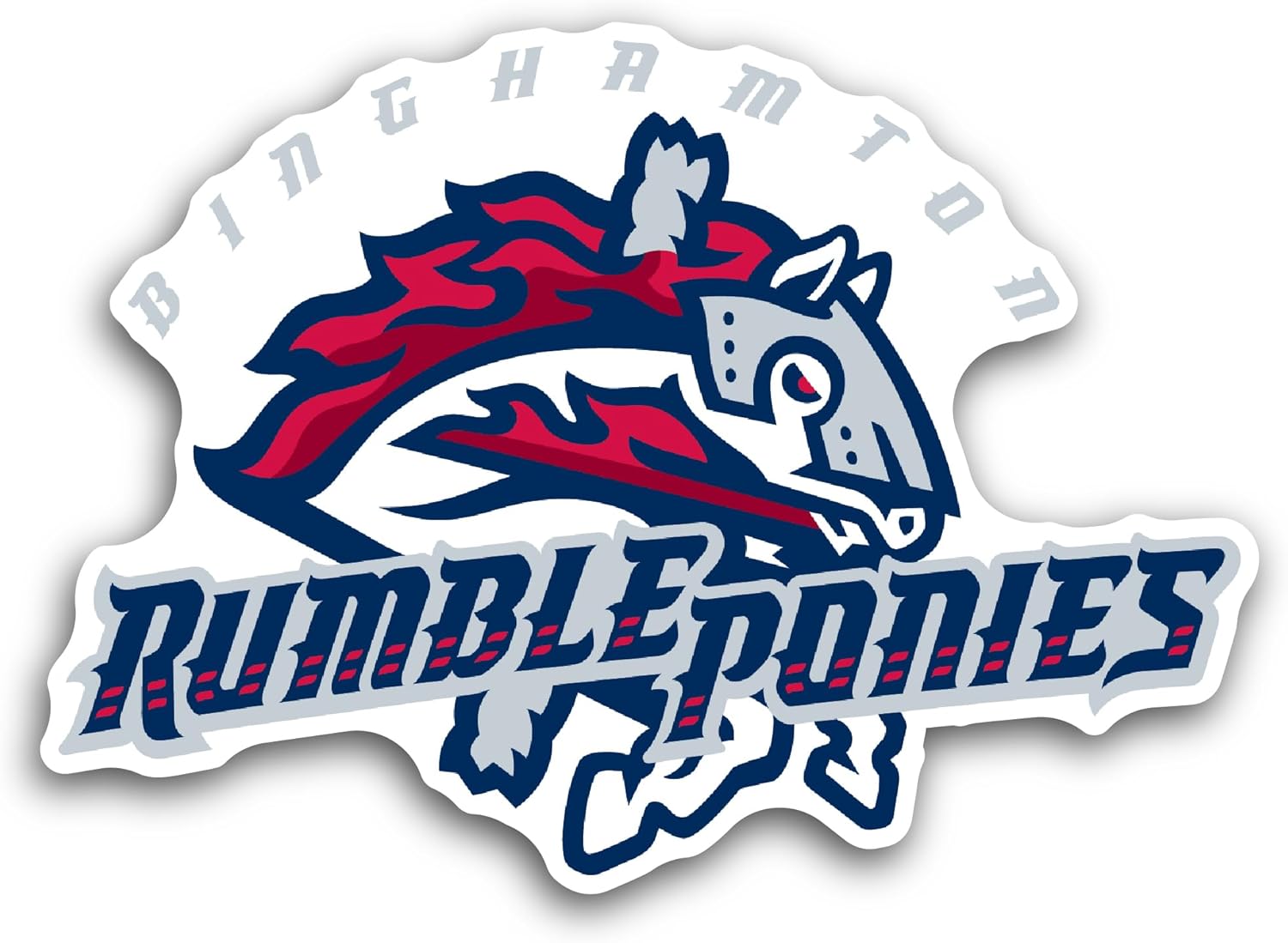 2 (Pieces) 3" and 5" Binghamton Rumble P0nies Sticker, Waterproof Vinyl Decals for Many Purpose Like Cars, Trucks, Laptops, Phones, Windows and More