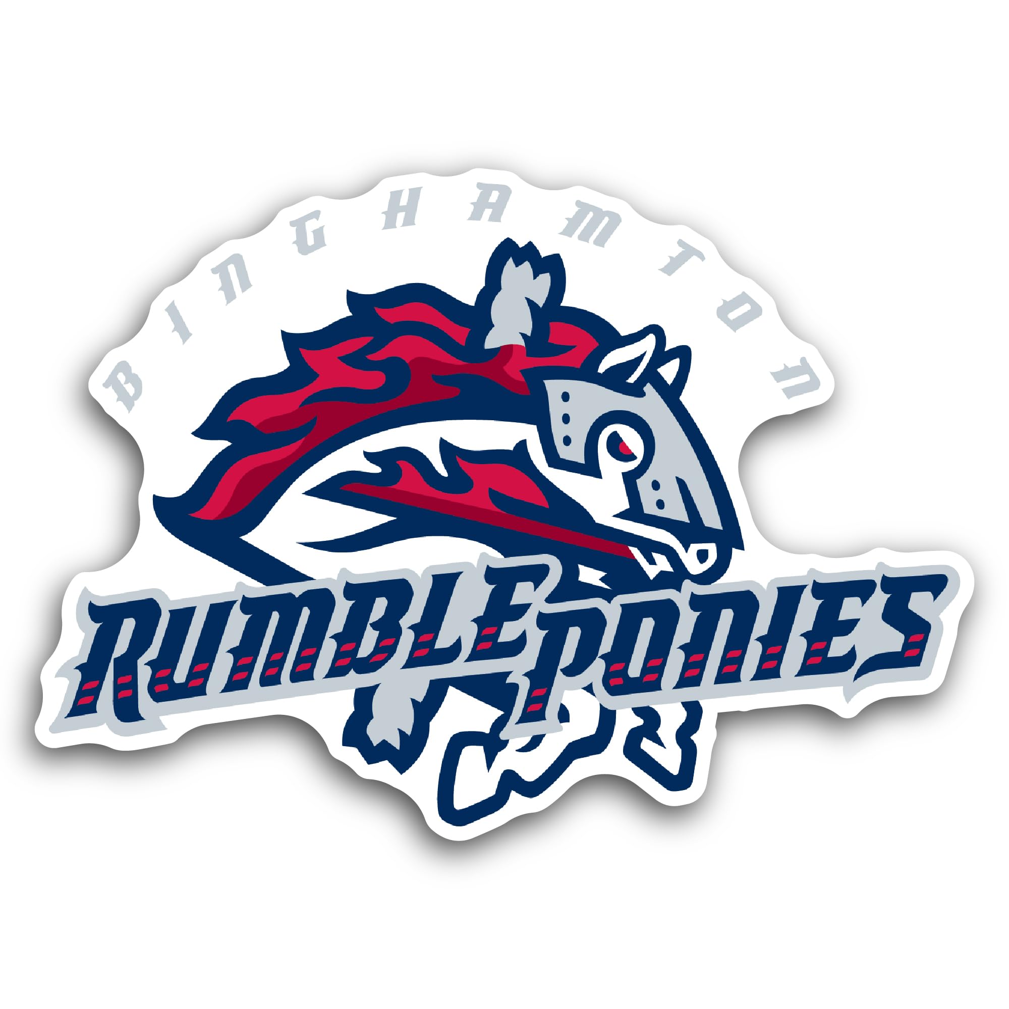 2 (Pieces) 3" and 5" Binghamton Rumble P0nies Sticker, Waterproof Vinyl Decals for Many Purpose Like