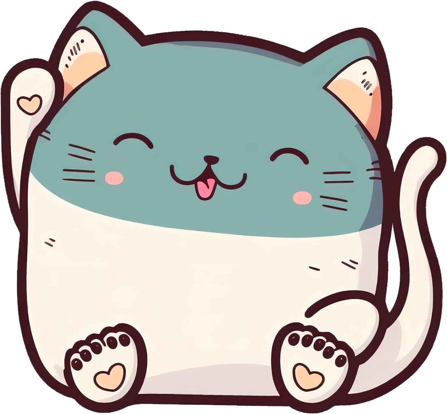 Inspirational Quote "Hello Cute Cat" Motivational Sticker Vinyl Decal Motivation Stickers- 5" Vinyl Sticker Waterproof