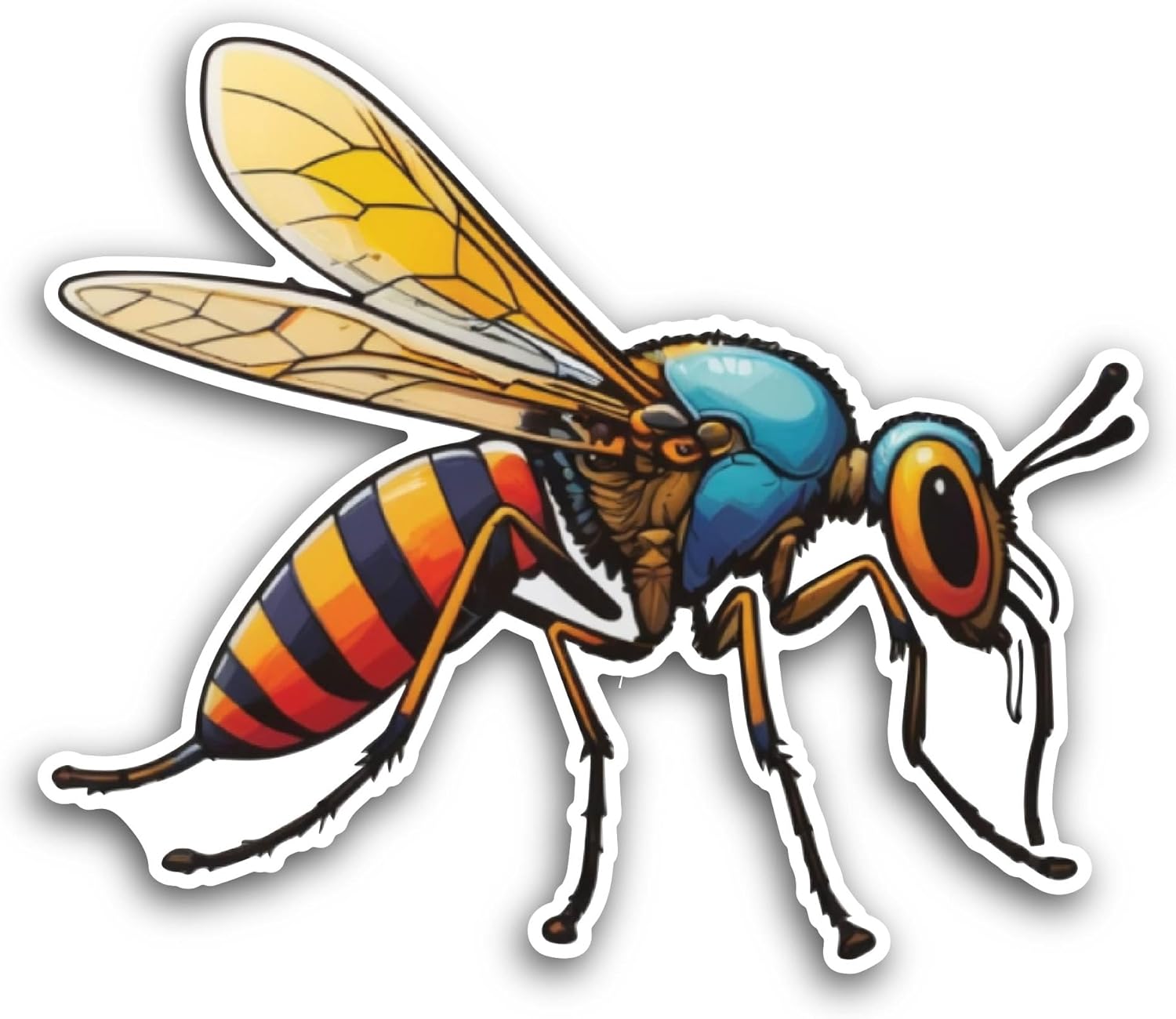 2 (Pieces) 3" and 5" Cute Cartoon Bee Sticker, Waterproof Vinyl Decals for Many Purpose Like Cars, Trucks, Laptops, Phones, Windows and More