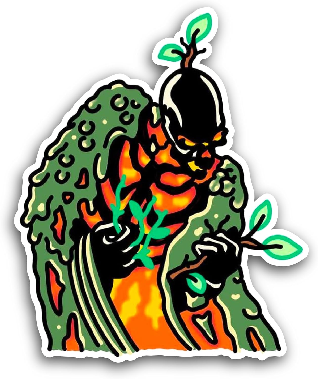 2 (Pieces) 3" and 5" Fire Skull Sticker, Waterproof Vinyl Decals for Many Purpose Like Cars, Trucks, Laptops, Phones, Windows and More