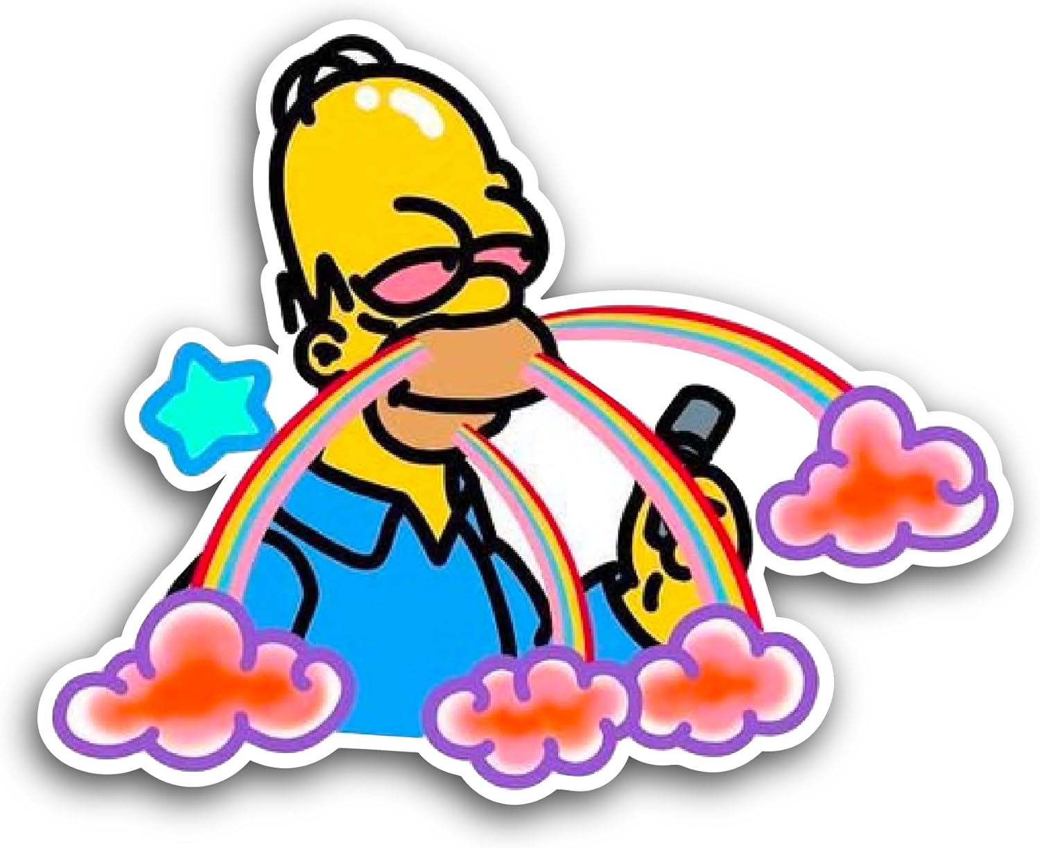 2 (Pieces) 3" and 5" Cartoon Simpson Sticker, Waterproof Vinyl Decals for Many Purpose Like Cars, Trucks, Laptops, Phones, Windows and More