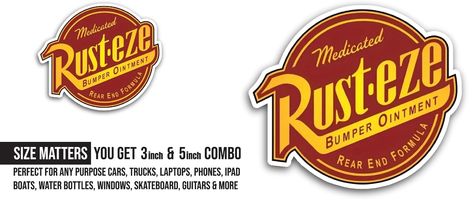 2 (Pieces) 3" and 5" Rust3ze Logo Sticker, Waterproof Vinyl Decals for Many Purpose Like Cars, Trucks, Laptops, Phones, Windows and More