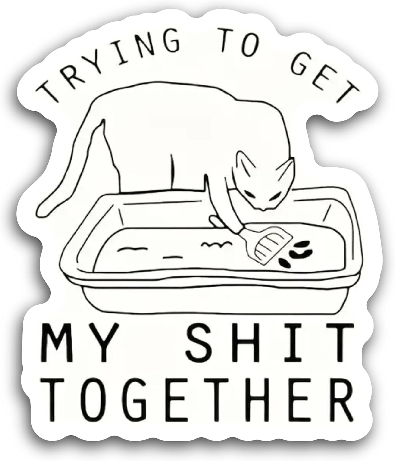 2 (Pieces) 3" and 5" Trying to Get Sticker, Waterproof Vinyl Decals for Many Purpose Like Cars, Trucks, Laptops, Phones, Windows and More