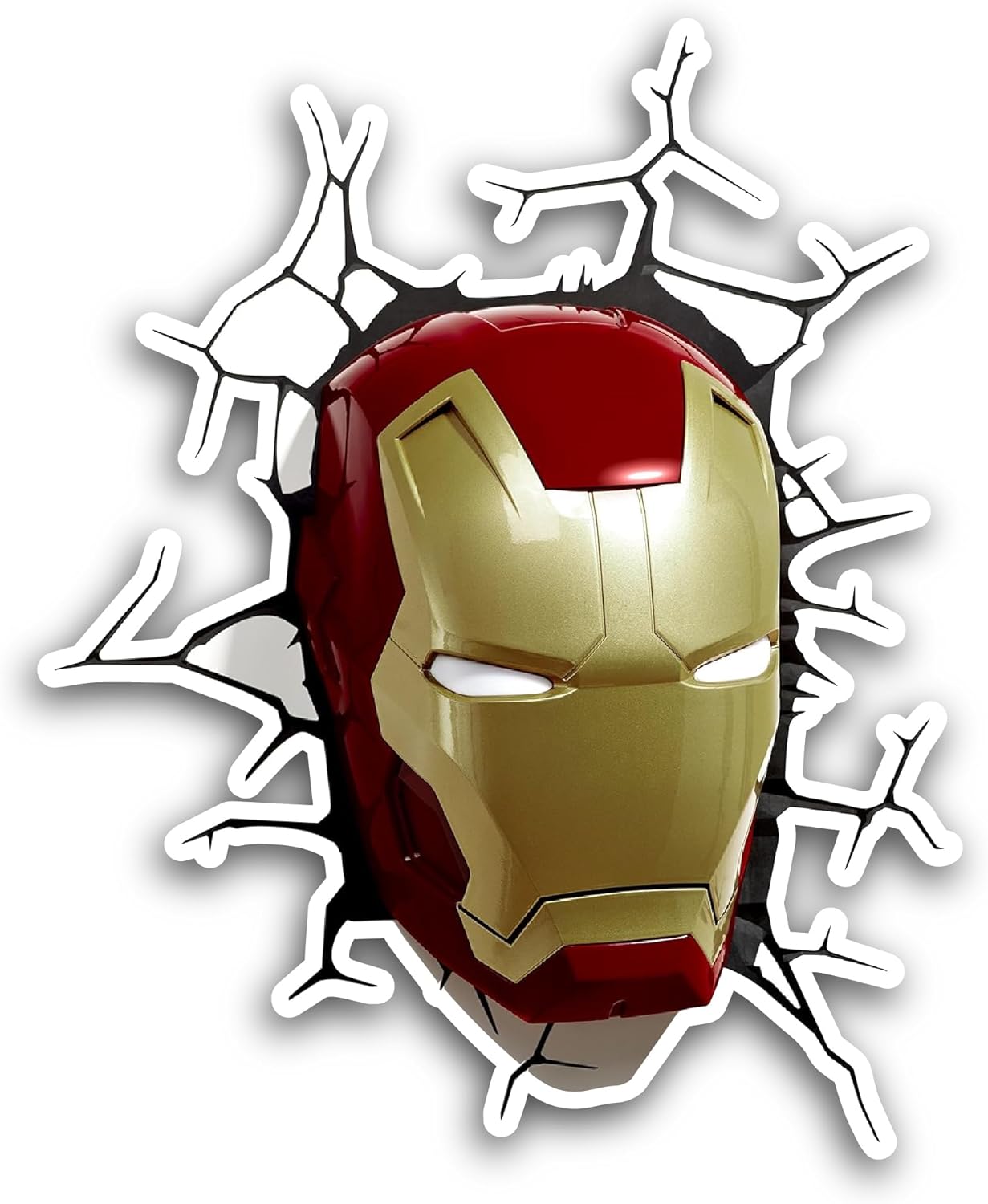 2 (Pieces) 3" and 5" Gold and Red Helmet Sticker, Waterproof Vinyl Decals for Many Purpose Like Cars, Trucks, Laptops, Phones, Windows and More