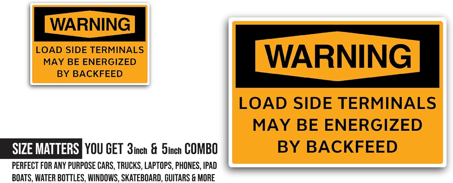 2 (Pieces) 3" and 5" Load Side Terminals Sticker, Waterproof Vinyl Decals for Many Purpose Like Cars, Trucks, Laptops, Phones, Windows and More