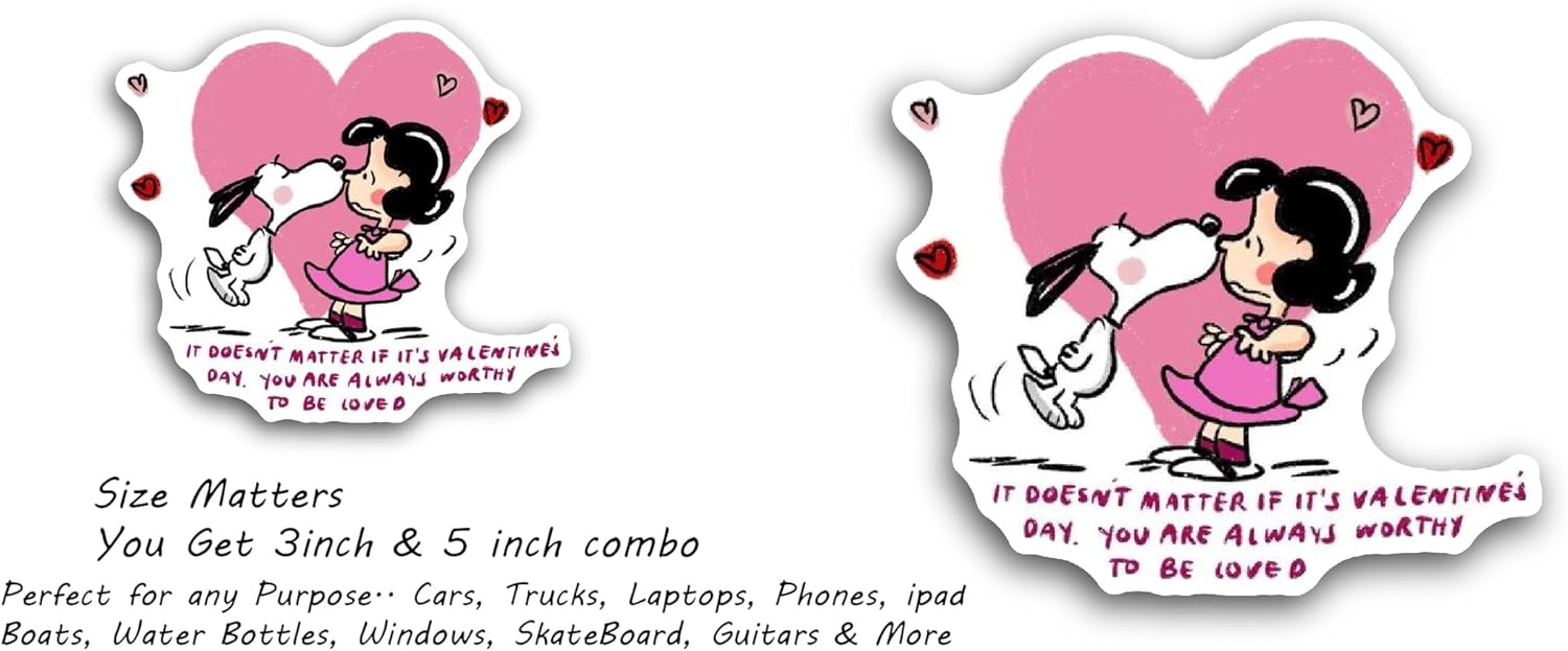 2 (Pieces) 3" and 5" Dog with Girl Sticker, Waterproof Vinyl Decals for Many Purpose Like Cars, Trucks, Laptops, Phones, Windows and More