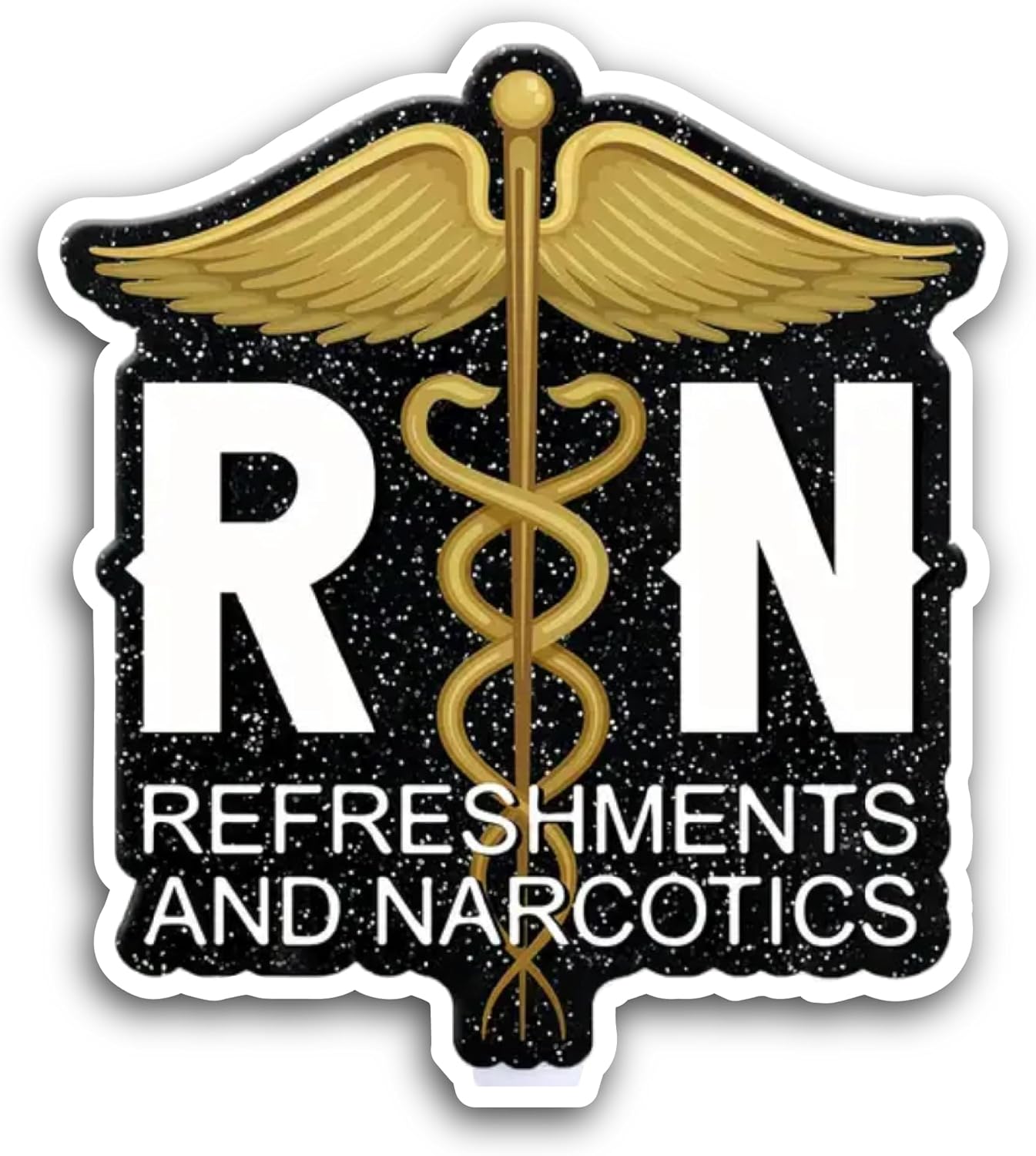 2 (Pieces) 3" and 5" Refreshments and Narcotics Sticker, Waterproof Vinyl Decals for Many Purpose Like Cars, Trucks, Laptops, Phones, Windows and More