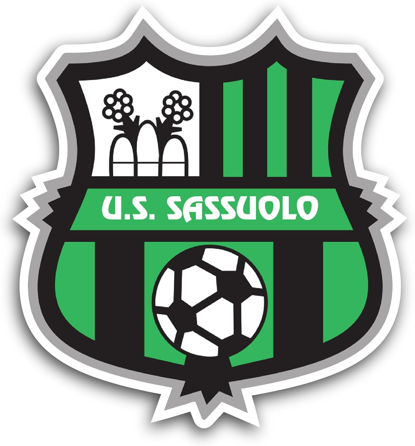 2 (Pieces) 3" and 5" Sassuol0 Sticker, Waterproof Vinyl Decals for Many Purpose Like Cars, Trucks, Laptops, Phones, Windows and More