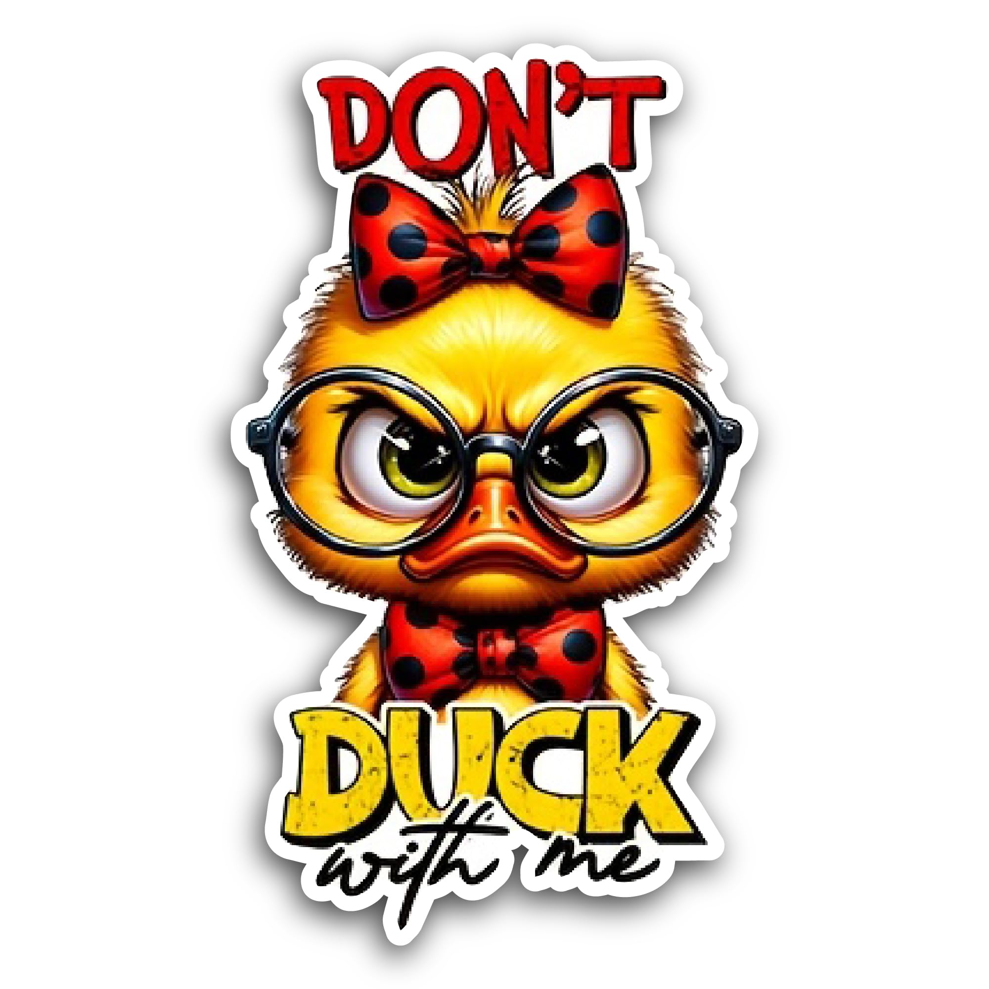 2 (Pieces) 3" and 5" Debil with Wild Hair Sticker, Waterproof Vinyl Decals for Many Purpose Like Car