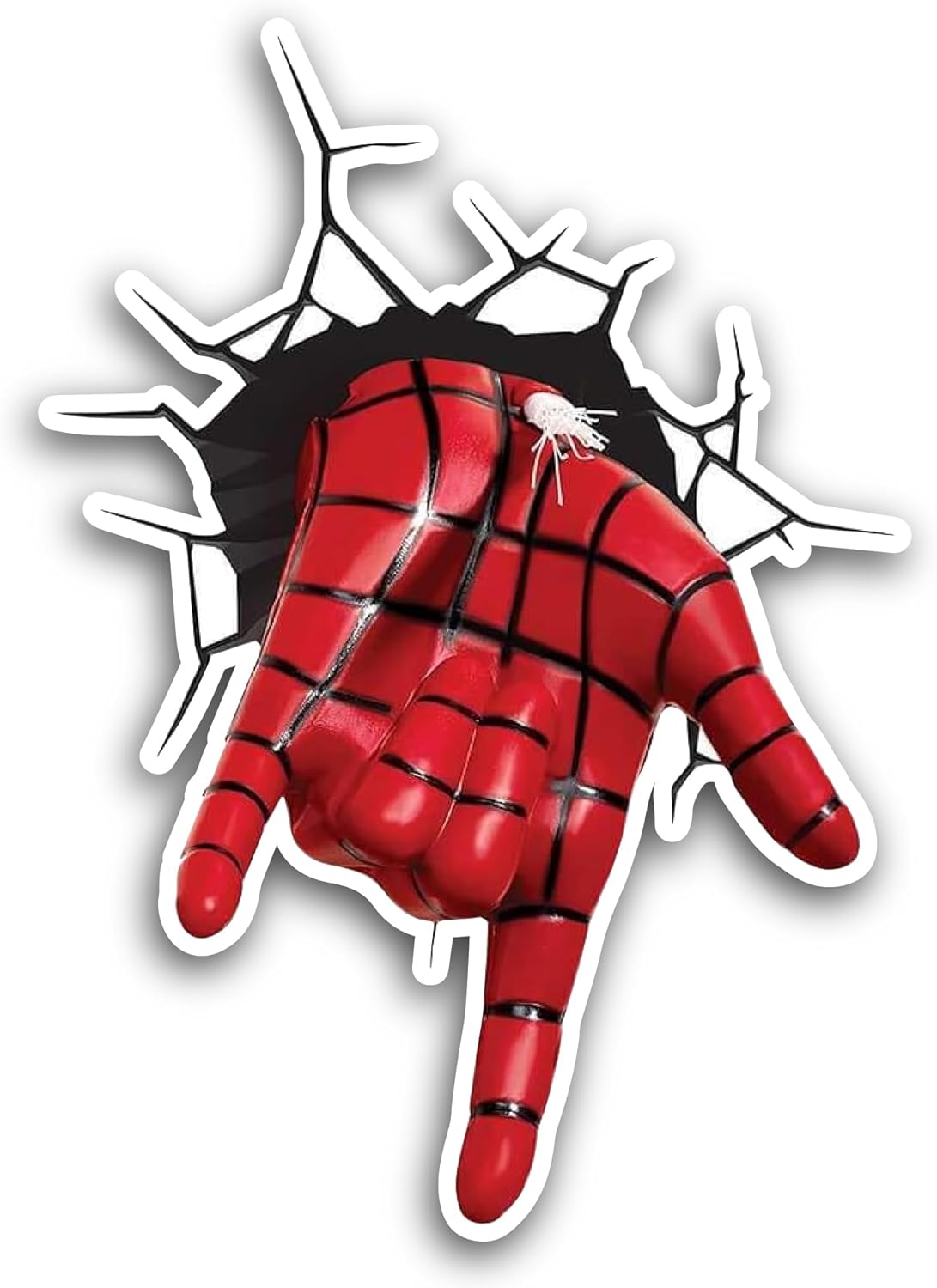 2 (Pieces) 3" and 5" Red Hand with Black Stripes Sticker, Waterproof Vinyl Decals for Many Purpose Like Cars, Trucks, Laptops, Phones, Windows and More