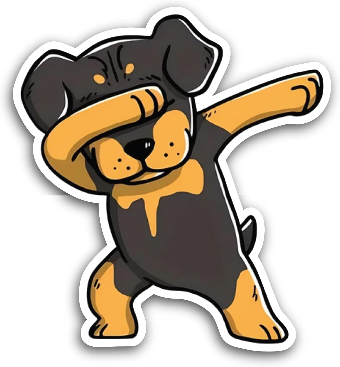 2 (Pieces) 3" and 5" Cute Little Rottweiler Dog Sticker, Waterproof Vinyl Decals for Many Purpose Like Cars, Trucks, Laptops, Phones, Windows and More