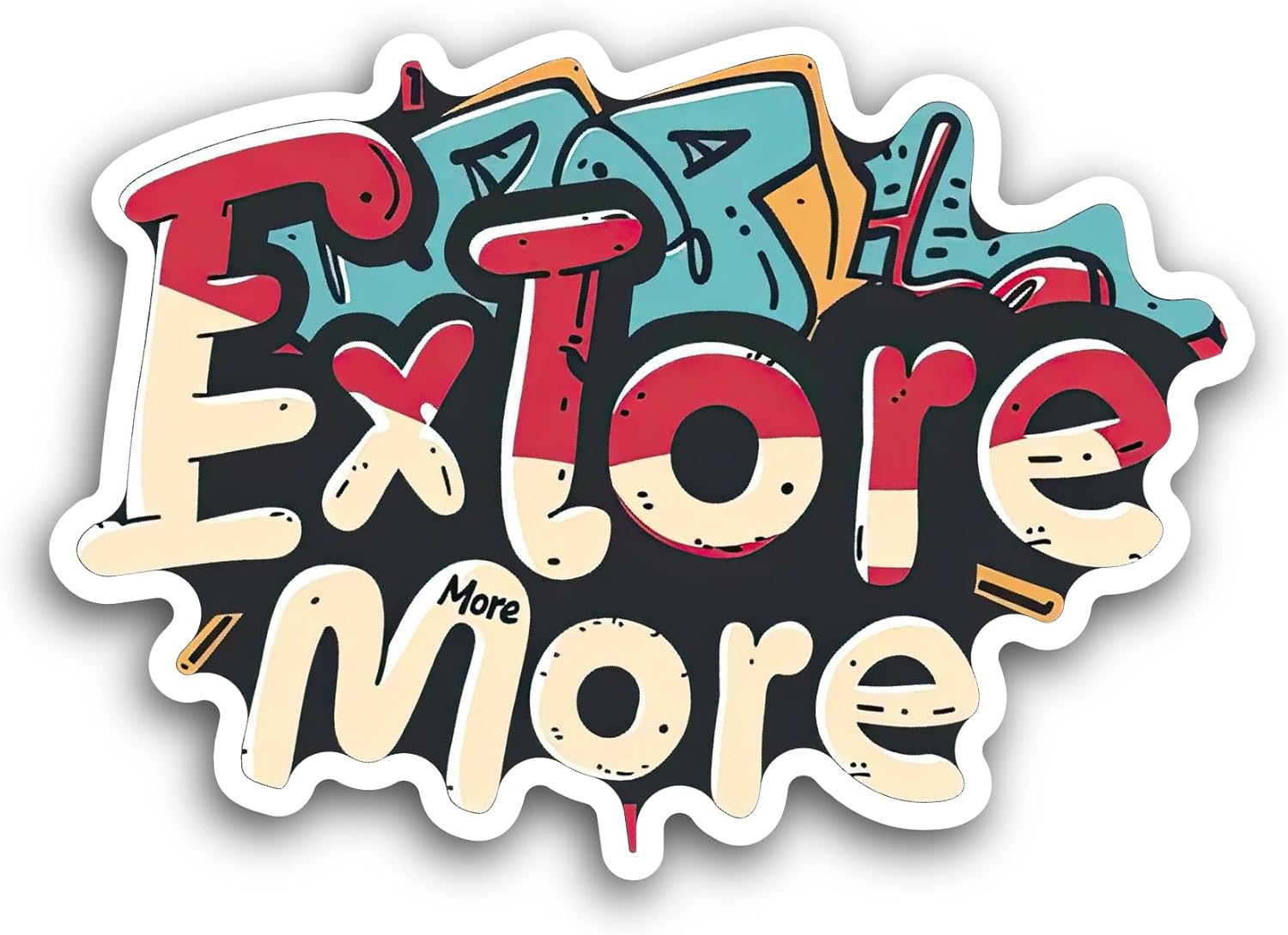 2 (Pieces) 3" and 5" Explore More Text Sticker, Waterproof Vinyl Decals for Many Purpose Like Cars, Trucks, Laptops, Phones, Windows and More