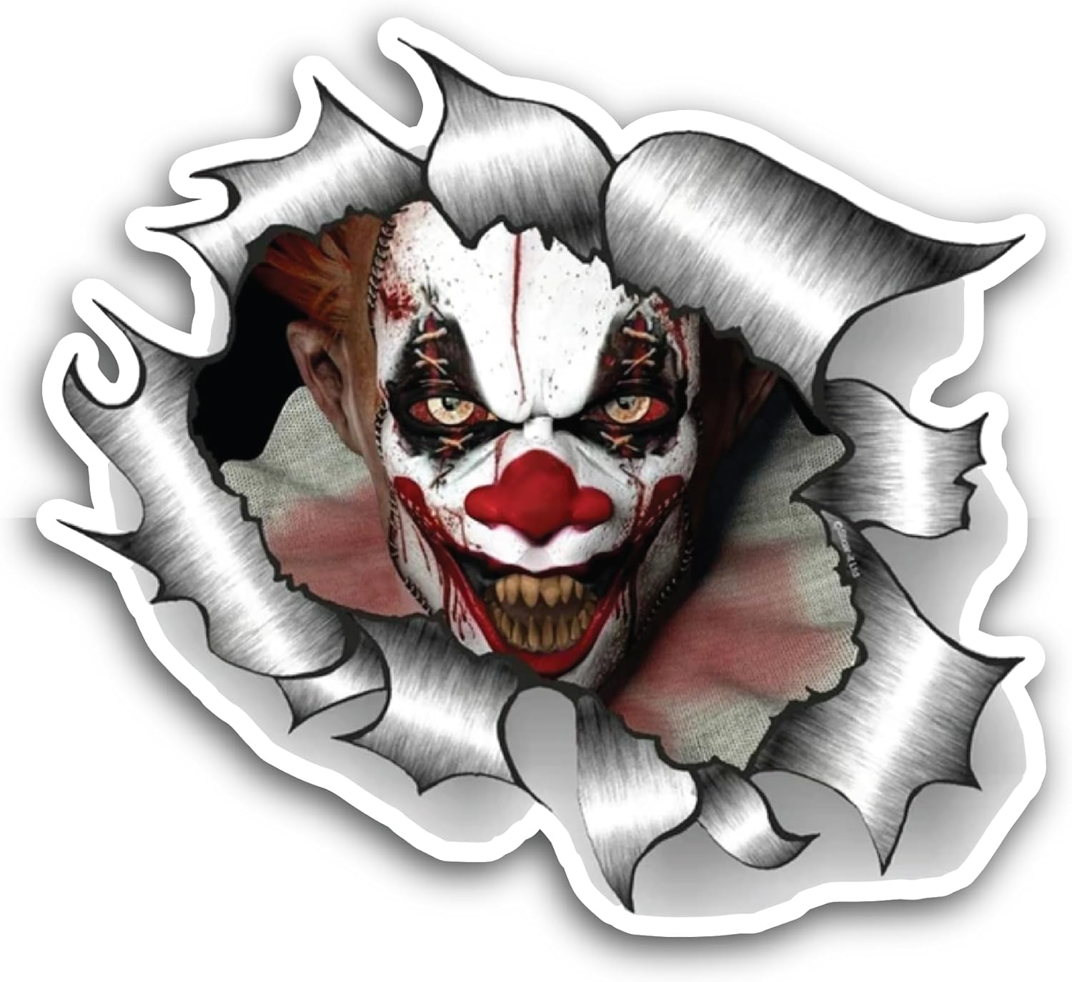 2 (Pieces) 3" and 5" Clown Sticker, Waterproof Vinyl Decals for Many Purpose Like Cars, Trucks, Laptops, Phones, Windows and More