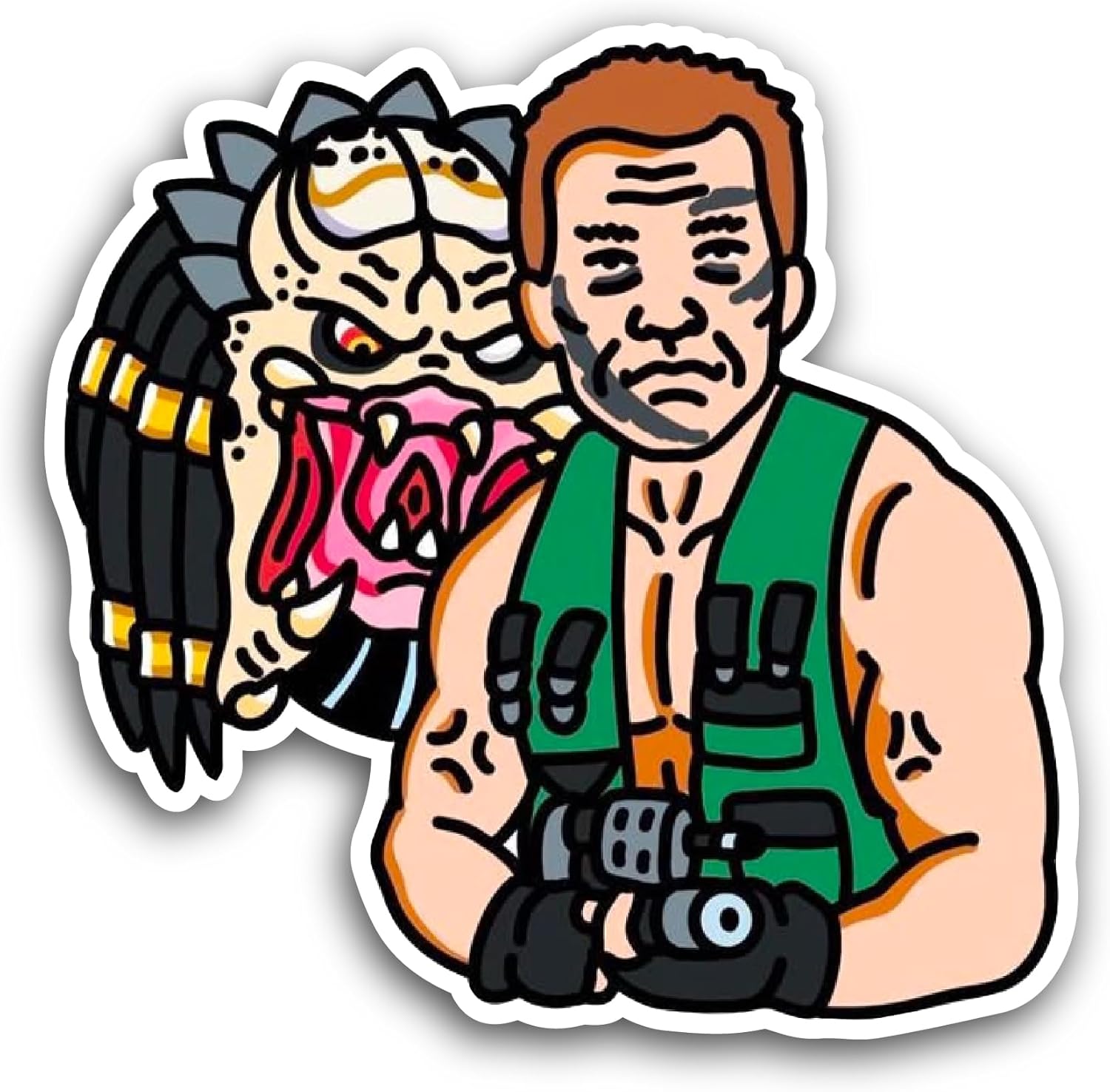 2 (Pieces) 3" and 5" Cartoon Hero Sticker, Waterproof Vinyl Decals for Many Purpose Like Cars, Trucks, Laptops, Phones, Windows and More