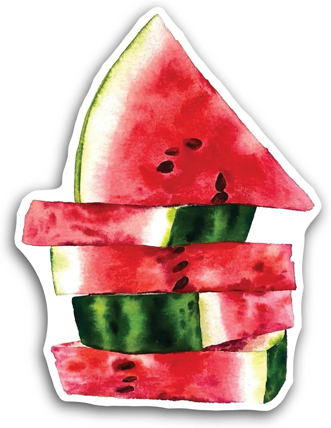 2 (Pieces) 3" and 5" Watermelon Slices Sticker, Waterproof Vinyl Decals for Many Purpose Like Cars, Trucks, Laptops, Phones, Windows and More