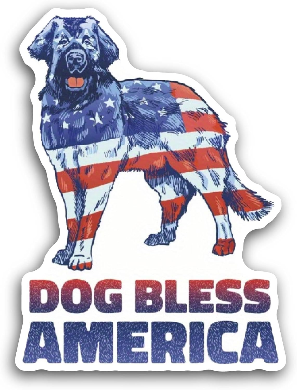 2 (Pieces) 3" and 5" Dog Bless America Sticker, Waterproof Vinyl Decals for Many Purpose Like Cars, Trucks, Laptops, Phones, Windows and More