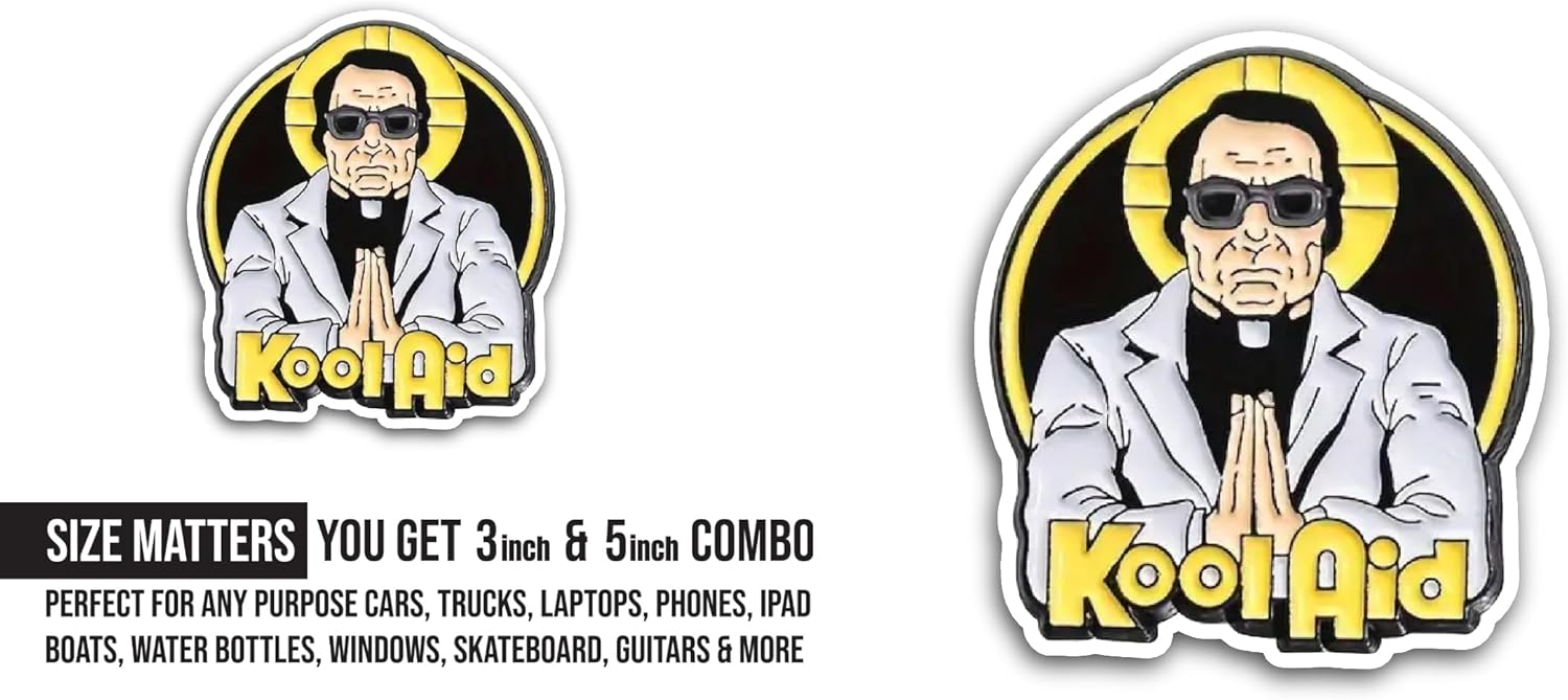 2 (Pieces) 3" and 5" Kool Aid Sticker, Waterproof Vinyl Decals for Many Purpose Like Cars, Trucks, Laptops, Phones, Windows and More