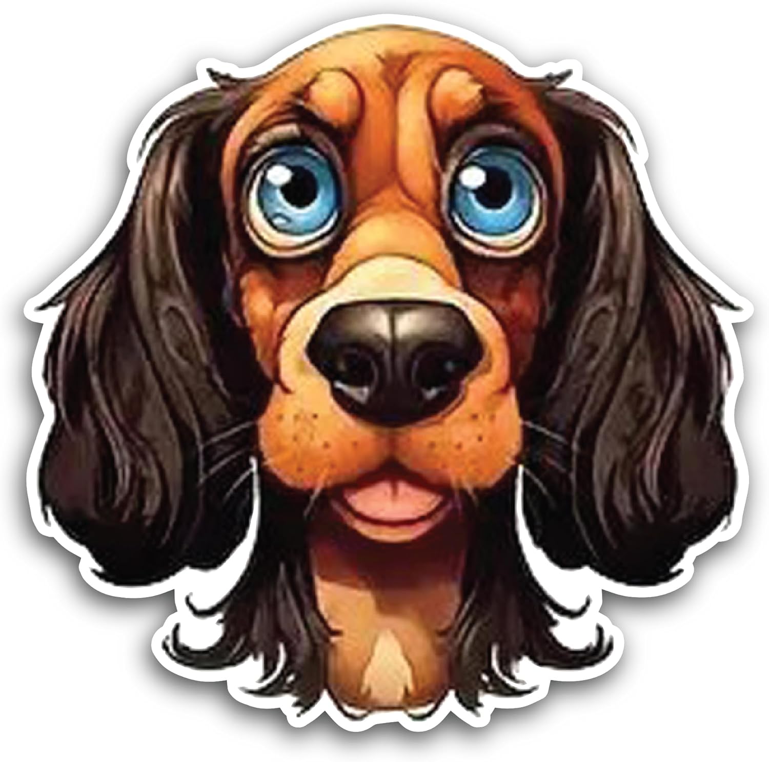 2 (Pieces) 3" and 5" Cartoon Dog Staring at me Decal Sticker, Waterproof Vinyl Decals for Many Purpose Like Cars, Trucks, Laptops, Phones, Windows and More