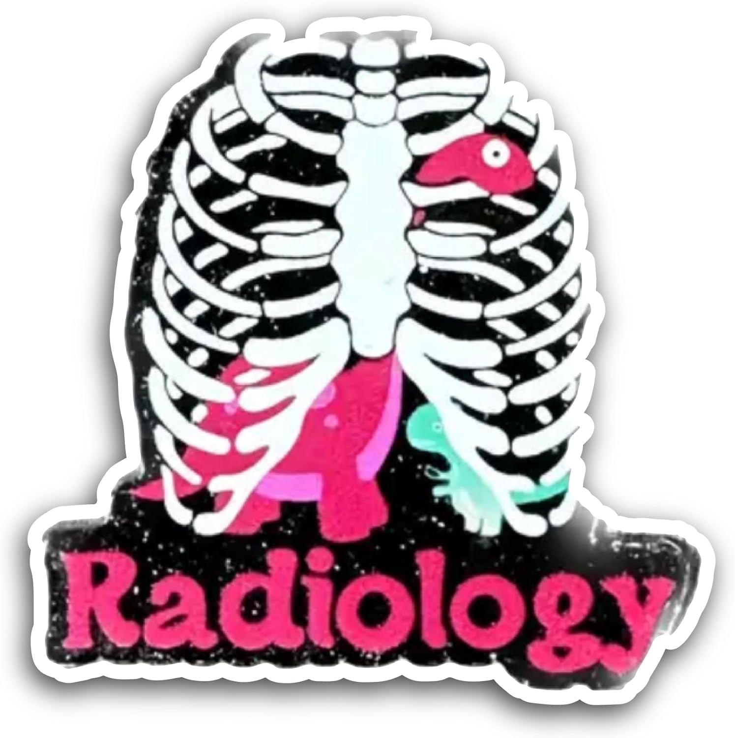 2 (Pieces) 3" and 5" Radiology Sticker, Waterproof Vinyl Decals for Many Purpose Like Cars, Trucks, Laptops, Phones, Windows and More