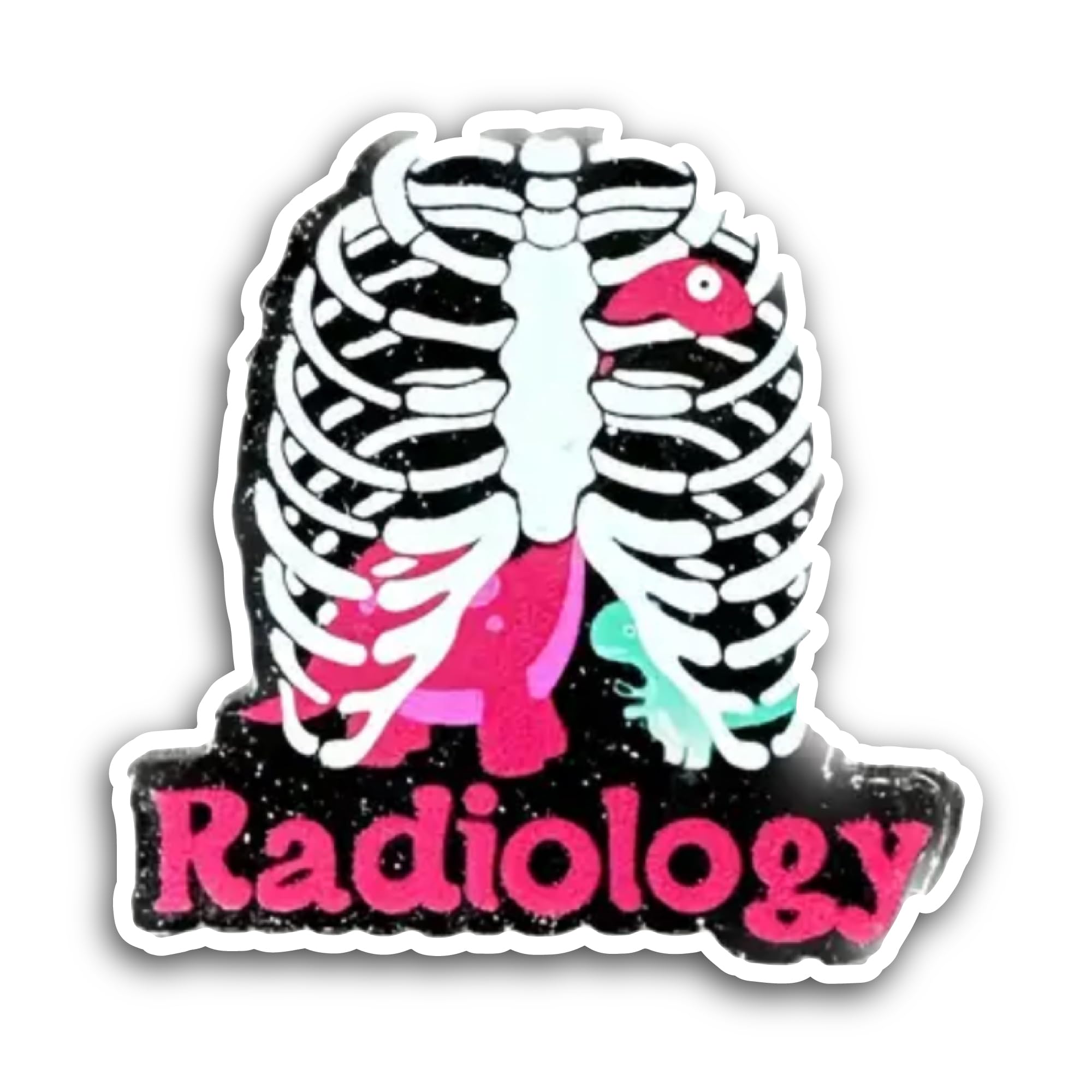 2 (Pieces) 3" and 5" Radiology Sticker, Waterproof Vinyl Decals for Many Purpose Like Cars, Trucks, 