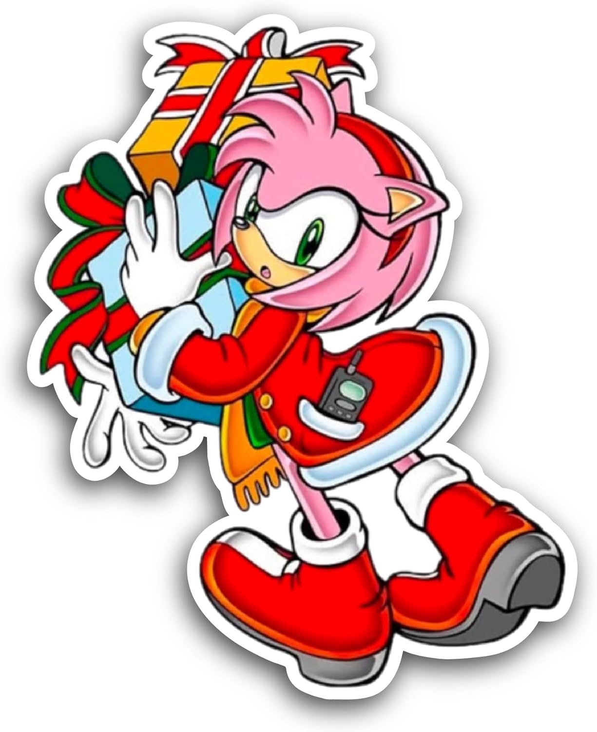 2 (Pieces) 3" and 5" Cute Cartoon Red Hedgehog Sticker, Waterproof Vinyl Decals for Many Purpose Like Cars, Trucks, Laptops, Phones, Windows and More