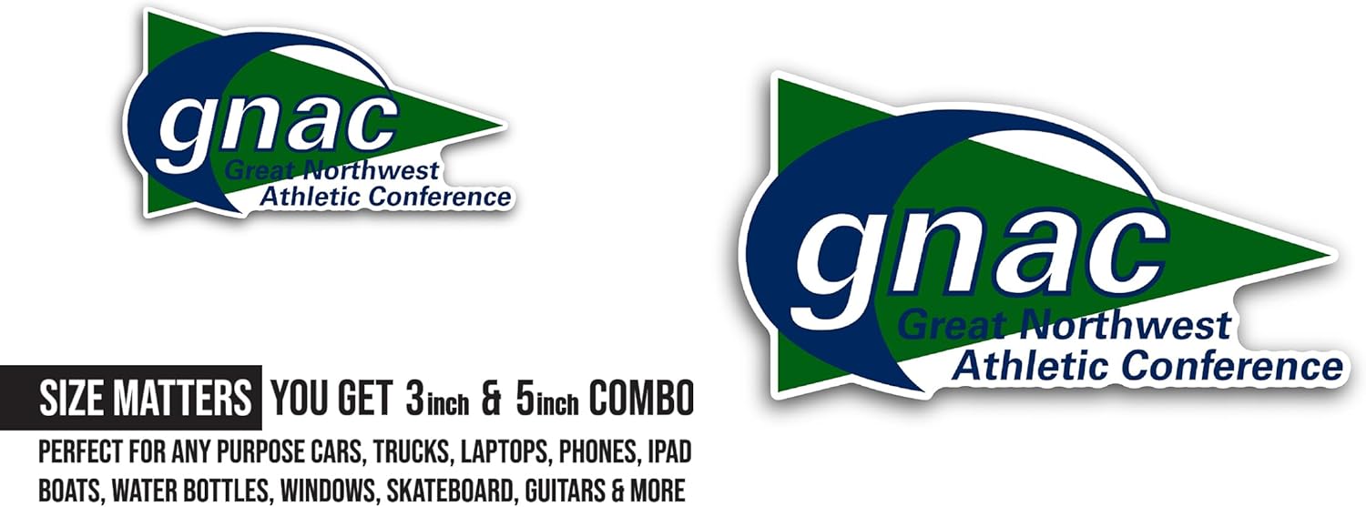2 (Pieces) 3" and 5" Gr3at Northwest Athletic C0nference Sticker, Waterproof Vinyl Decals for Many Purpose Like Cars, Trucks, Laptops, Phones, Windows and More