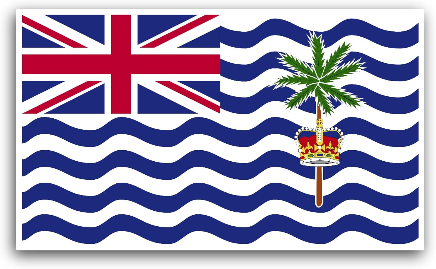 2 (Pieces) 3" and 5" British Indian Ocean Territory Sticker, Waterproof Vinyl Decals for Many Purpose Like Cars, Trucks, Laptops, Phones, Windows and More