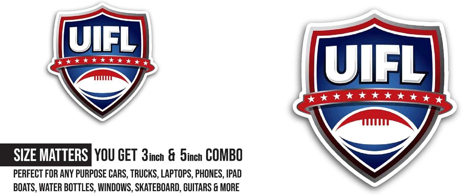 2 (Pieces) 3" and 5" UIFL Sticker, Waterproof Vinyl Decals for Many Purpose Like Cars, Trucks, Laptops, Phones, Windows and More