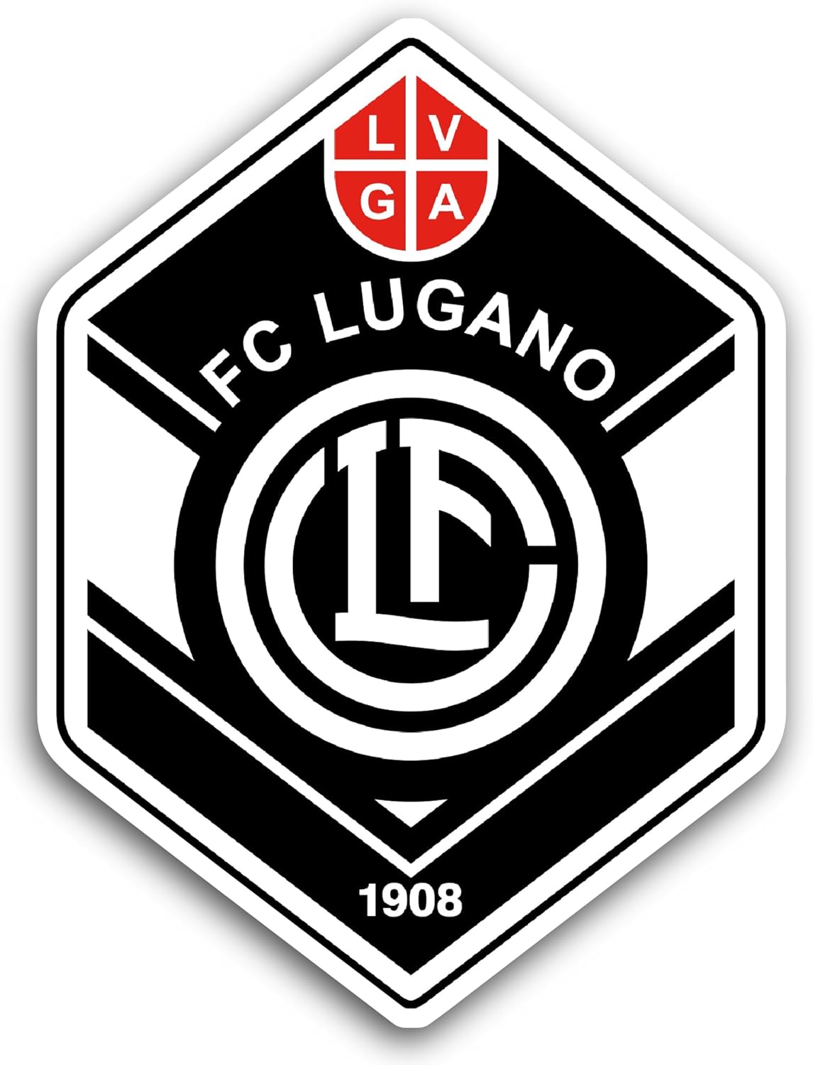 2 (Pieces) 3" and 5" FC Lugan0 Sticker, Waterproof Vinyl Decals for Many Purpose Like Cars, Trucks, Laptops, Phones, Windows and More