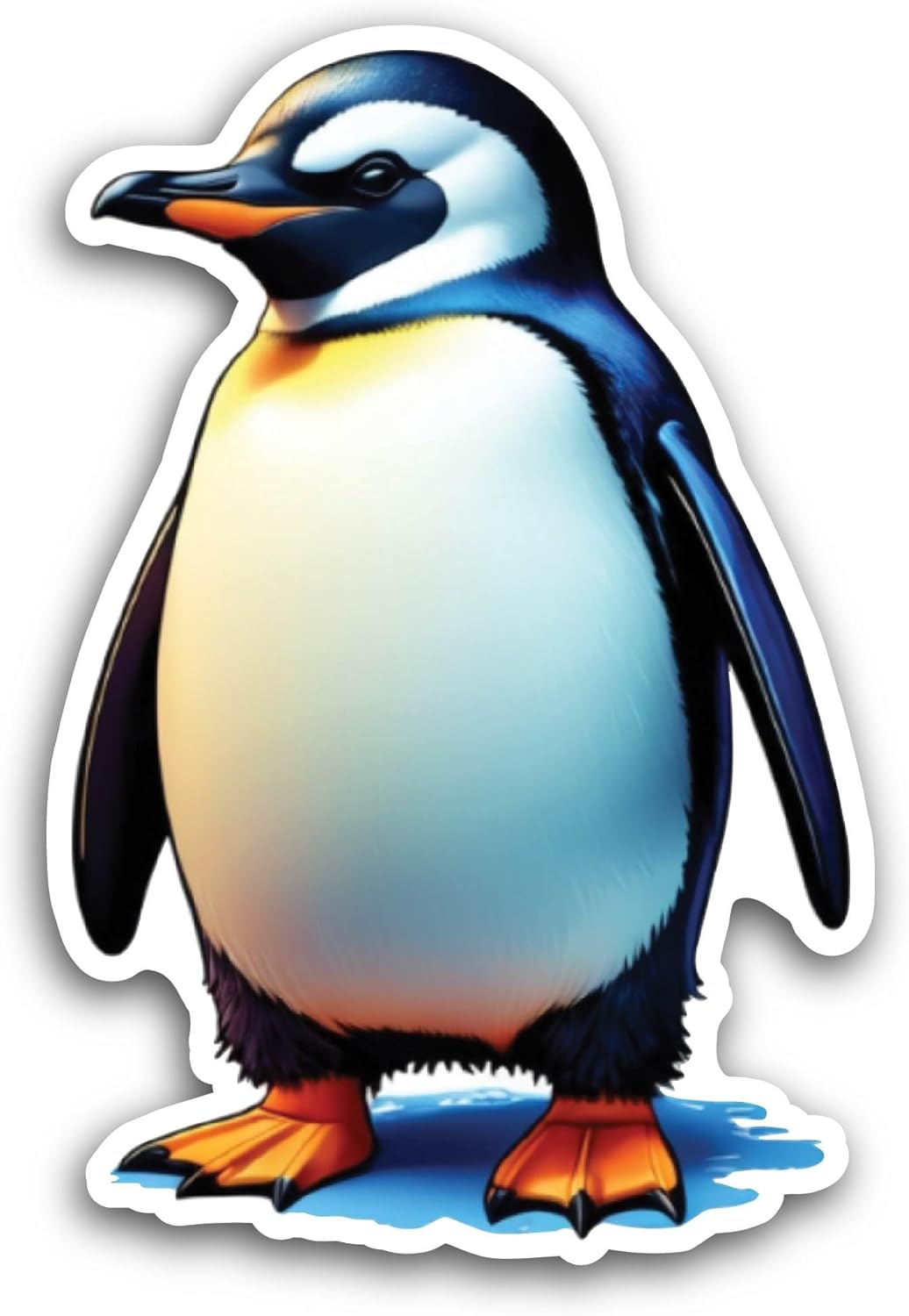 2 (Pieces) 3" and 5" Cartoon Penguin Sticker, Waterproof Vinyl Decals for Many Purpose Like Cars, Trucks, Laptops, Phones, Windows and More