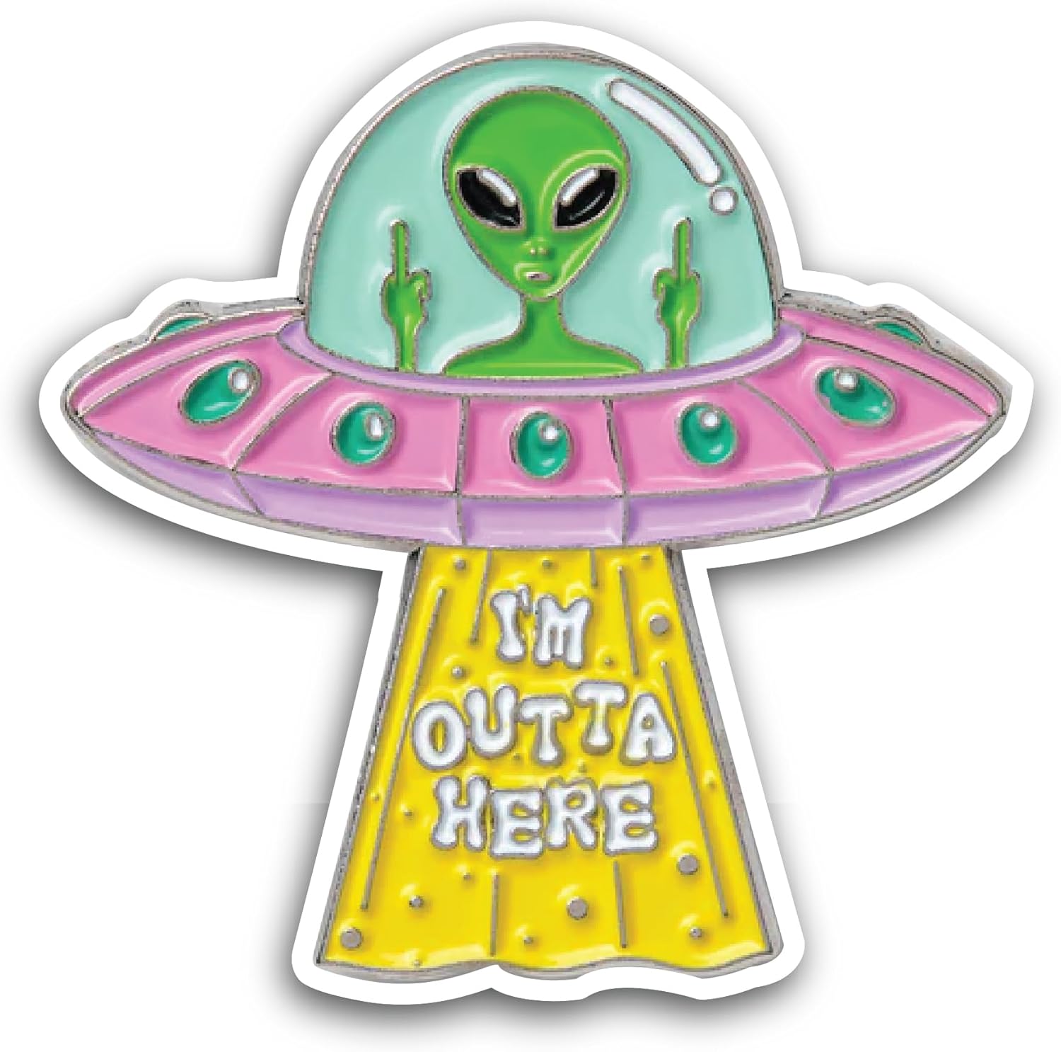 2 (Pieces) 3" and 5" I'm Outta Here Sticker, Waterproof Vinyl Decals for Many Purpose Like Cars, Trucks, Laptops, Phones, Windows and More