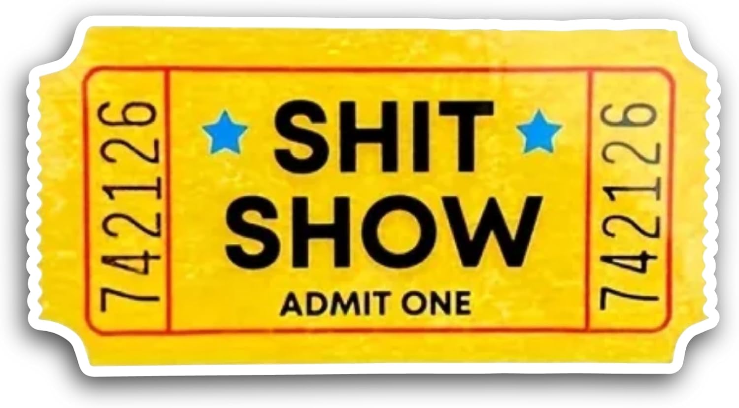 2 (Pieces) 3" and 5" Yellow Ticket Sticker, Waterproof Vinyl Decals for Many Purpose Like Cars, Trucks, Laptops, Phones, Windows and More