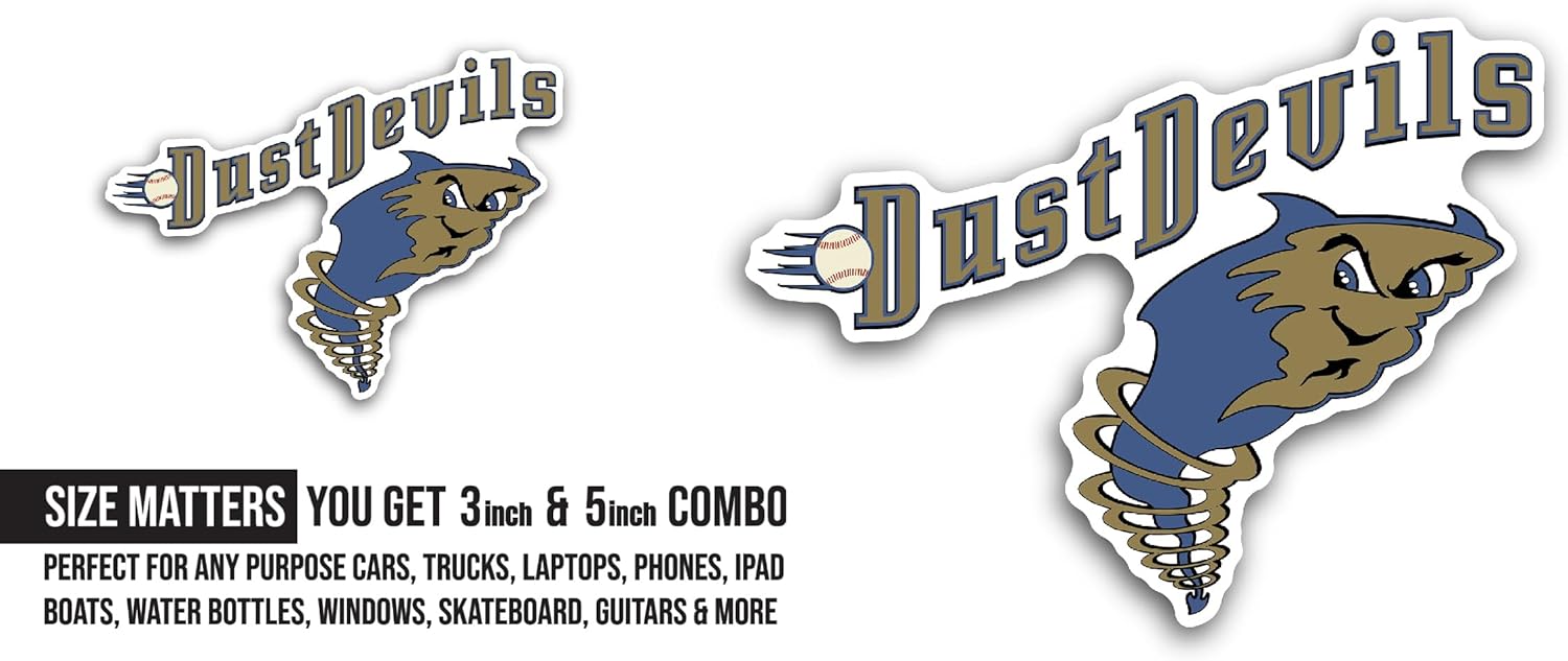 2 (Pieces) 3" and 5" Dust Dev1ls Logo Sticker, Waterproof Vinyl Decals for Many Purpose Like Cars, Trucks, Laptops, Phones, Windows and More